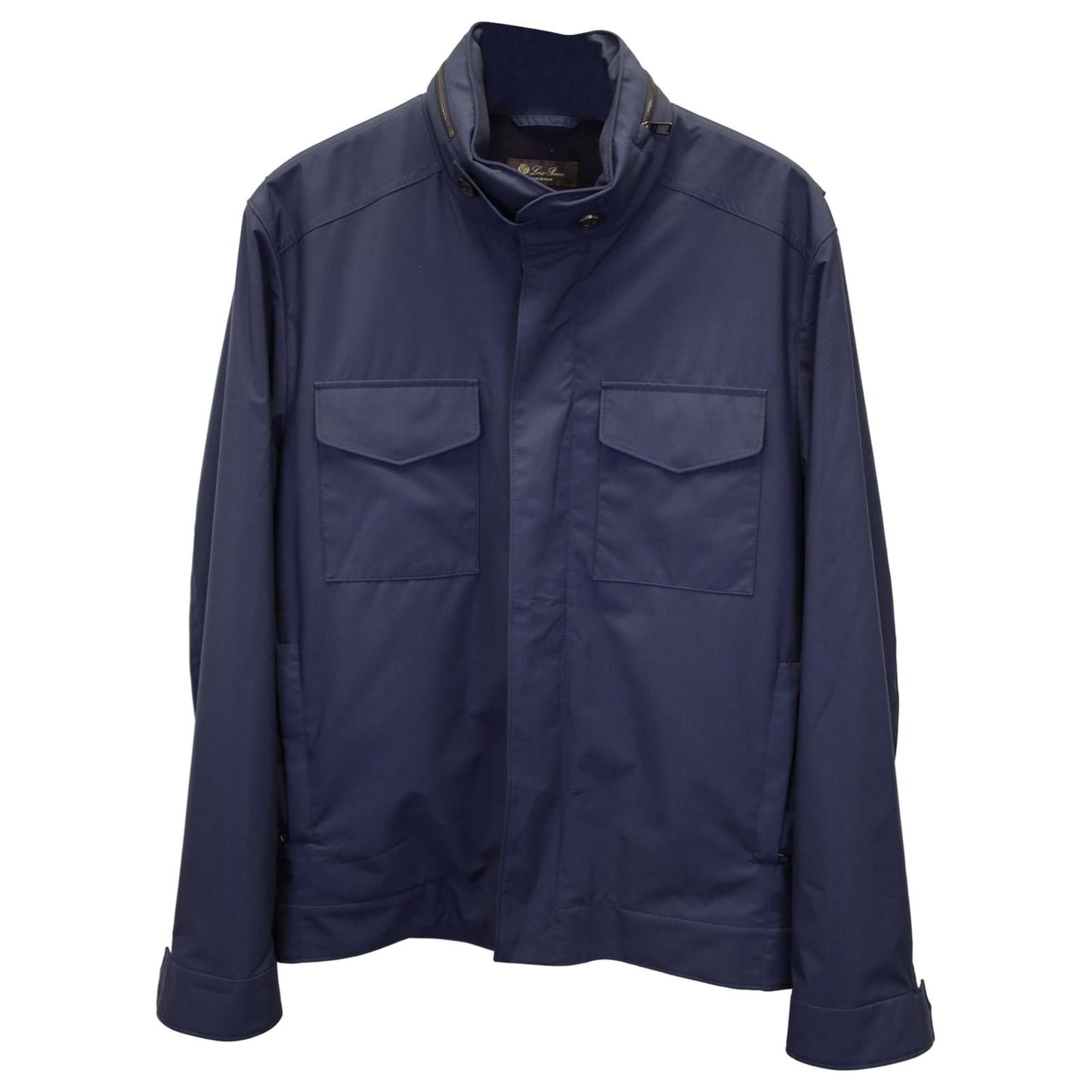 Loro Piana o1w1db10724 Windmate Traveller Bomber Jacket in Navy Blue Size US XL / EU 56 / 4 - 1 Thumbnail
