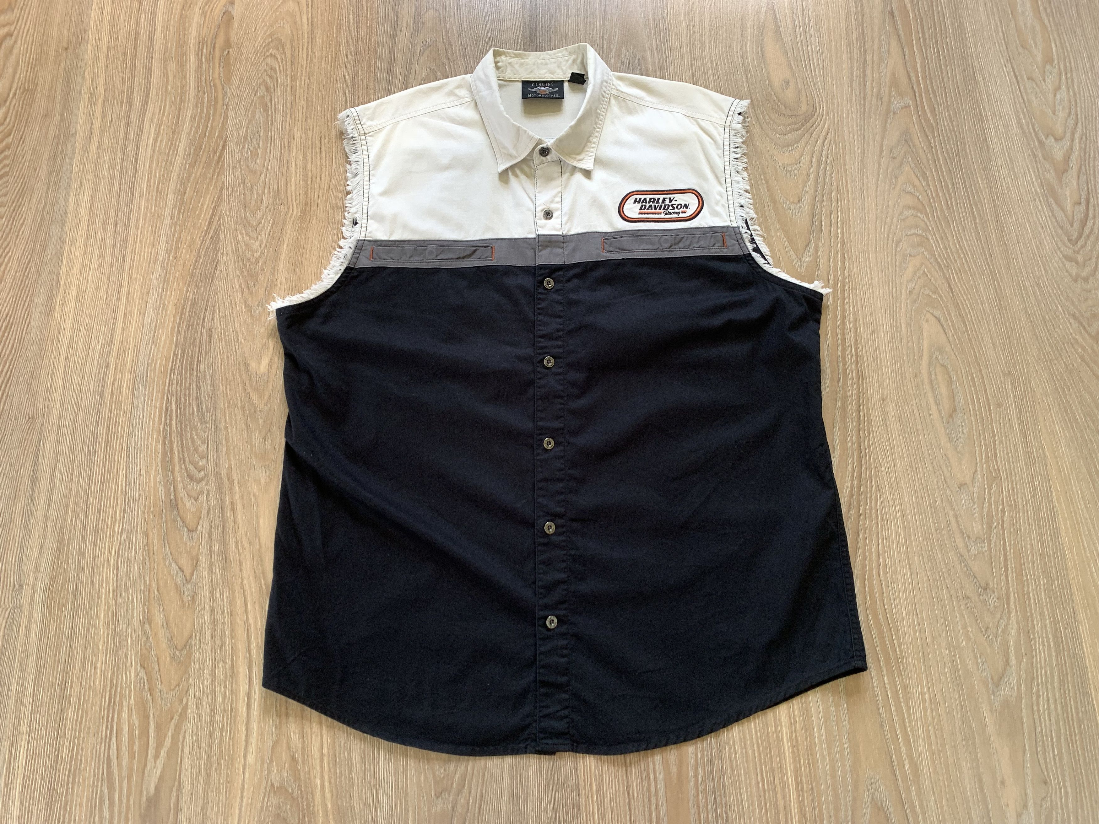Harley Davidson Harley Davidson Cotton Spell Out Sleeveless Cut Off Shirt Size US XL / EU 56 / 4 - 2 Thumbnail