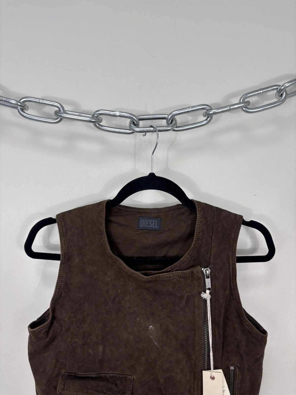 Diesel Diesel L-Zoe Women’s NWT Avant Garde Leather Vest Gilet Size S / US 4 / IT 40 - 4 Thumbnail