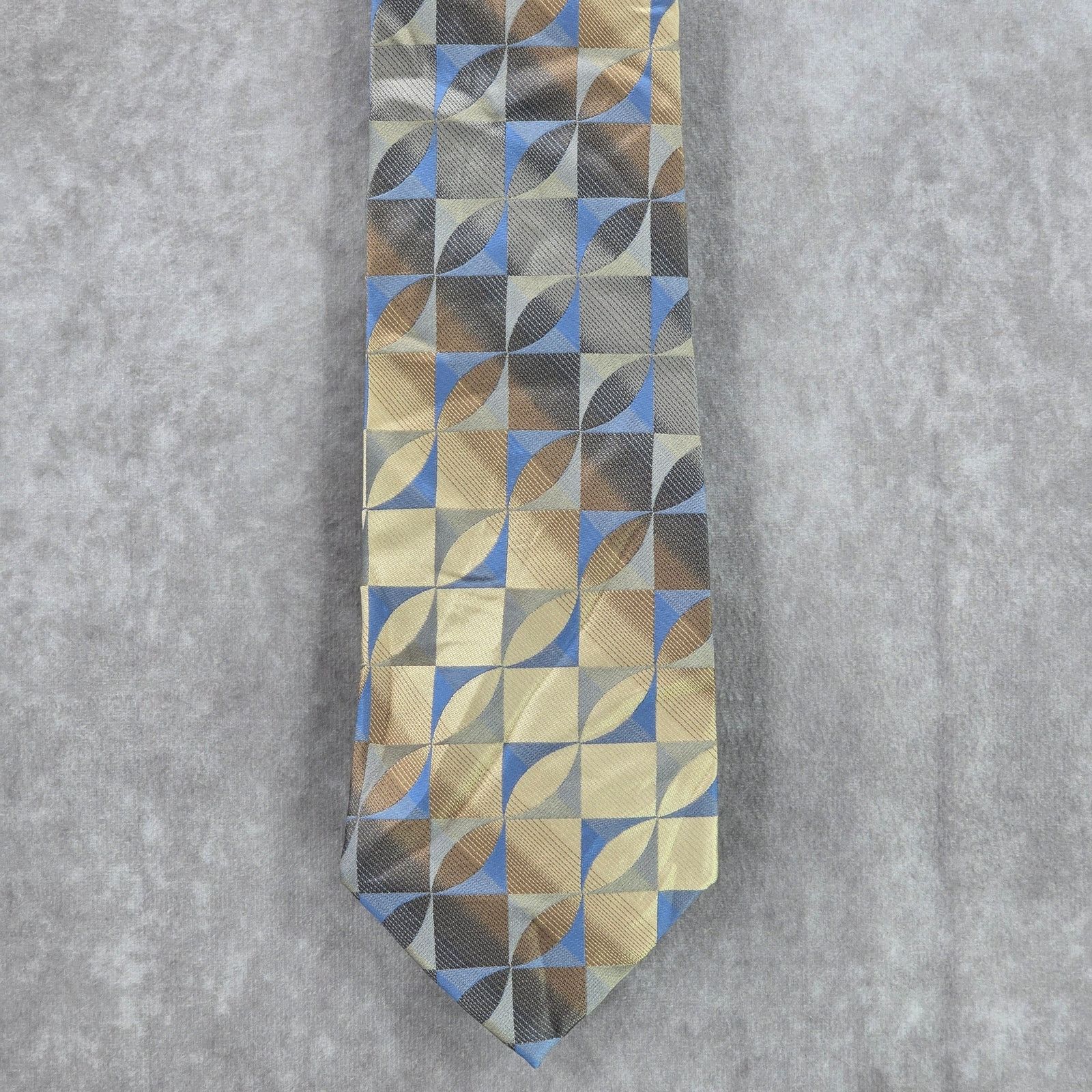 Arrow Arrow Gray Blue Gold Geometric 100% Silk Men's Neck Tie NWOT Size 30 - 1 Thumbnail