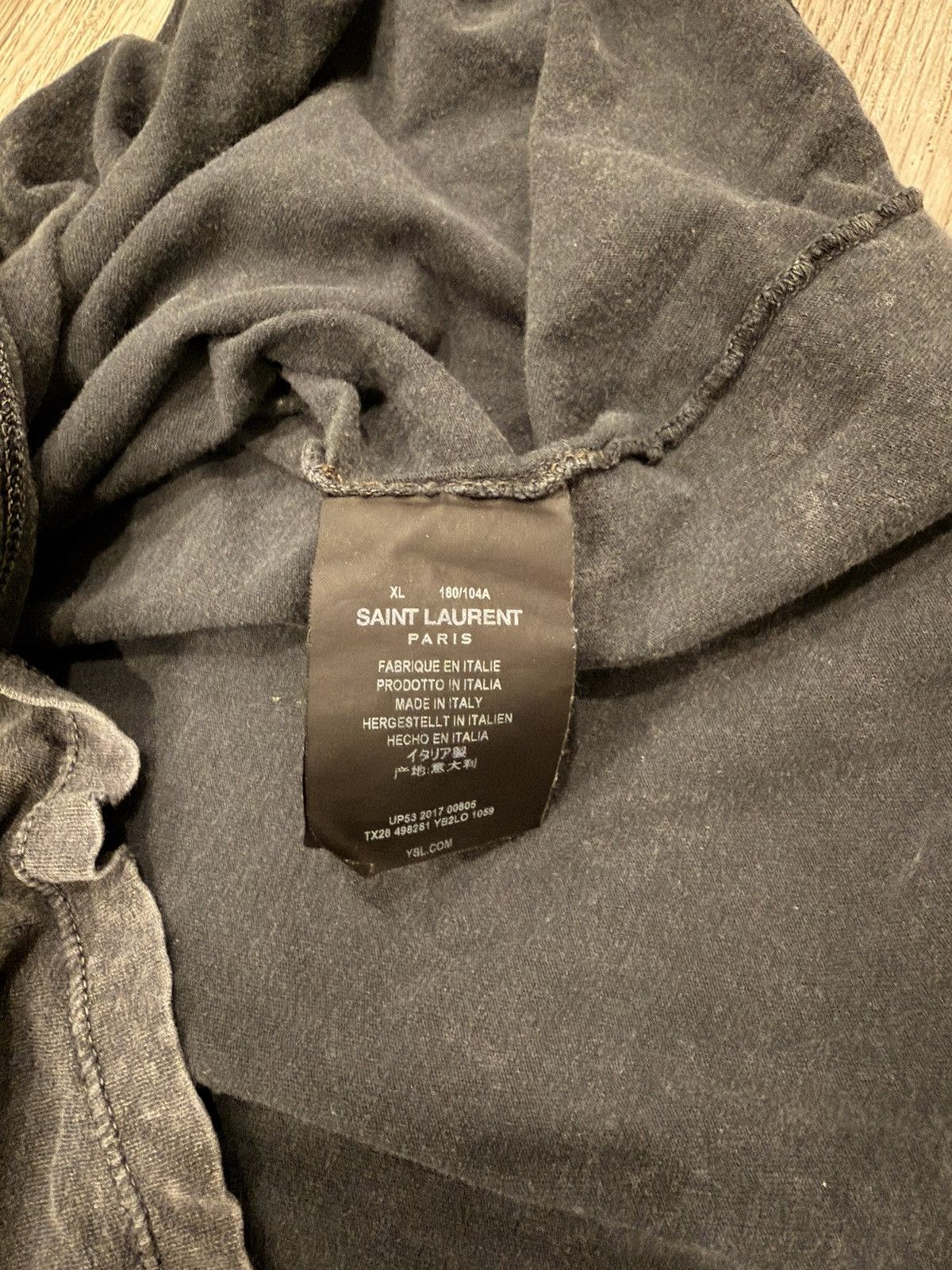 Saint Laurent Paris Hedi era SLP Acid Wash T shirt Size US XL / EU 56 / 4 - 5 Thumbnail
