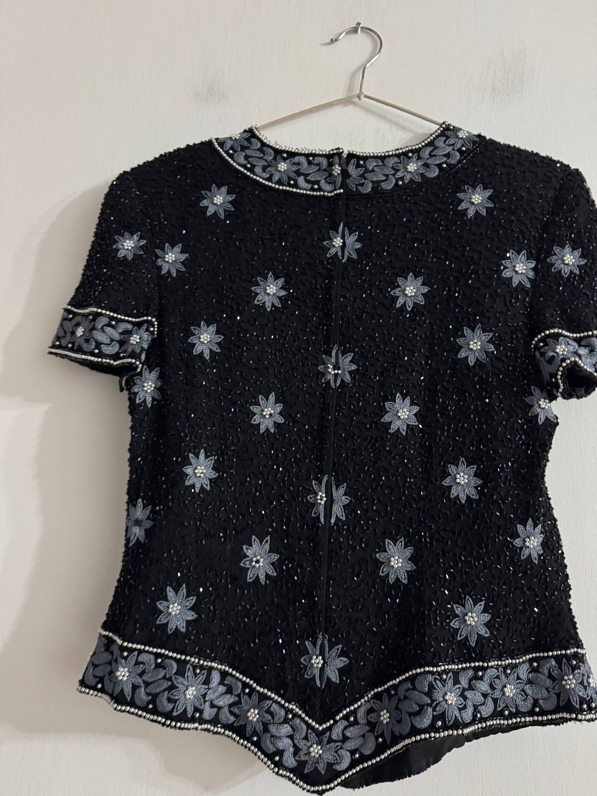 Vintage Vintage Cote d'Azur Evening Beaded Silk Blouse Size S / US 4 / IT 40 - 8 Thumbnail