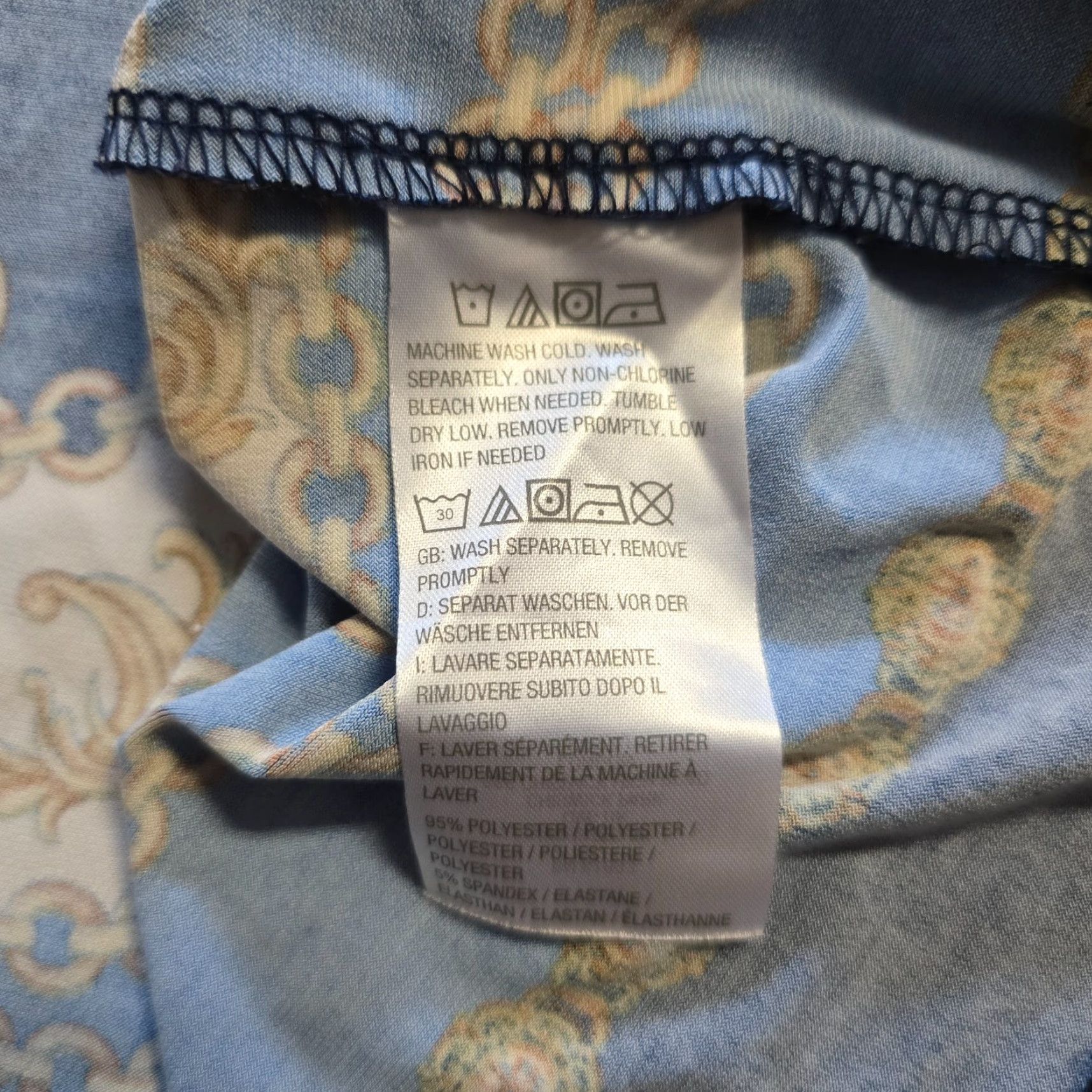 Vintage Susan Graver Top Womens 2X Blue Striped Knit Blouse Casual Career Size XXL / US 16-18 / IT 52-54 - 7 Thumbnail