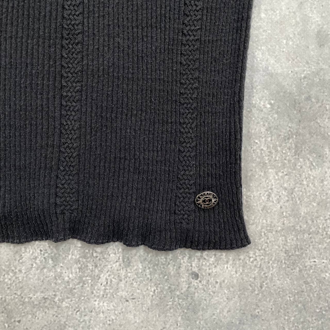 Chanel Vintage Chanel Ribbed Sleeveless Tank Top Logo Women’s Black Size XS / US 0-2 / IT 36-38 - 10 Thumbnail