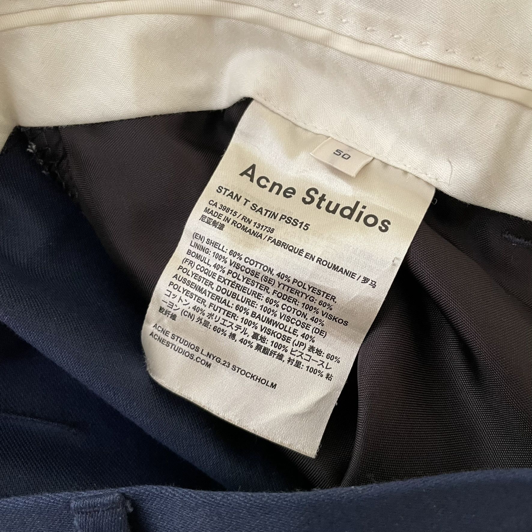 Polo Ralph Lauren Acne Studios Stan T Satin Trousers W31 Size 38R - 6 Thumbnail