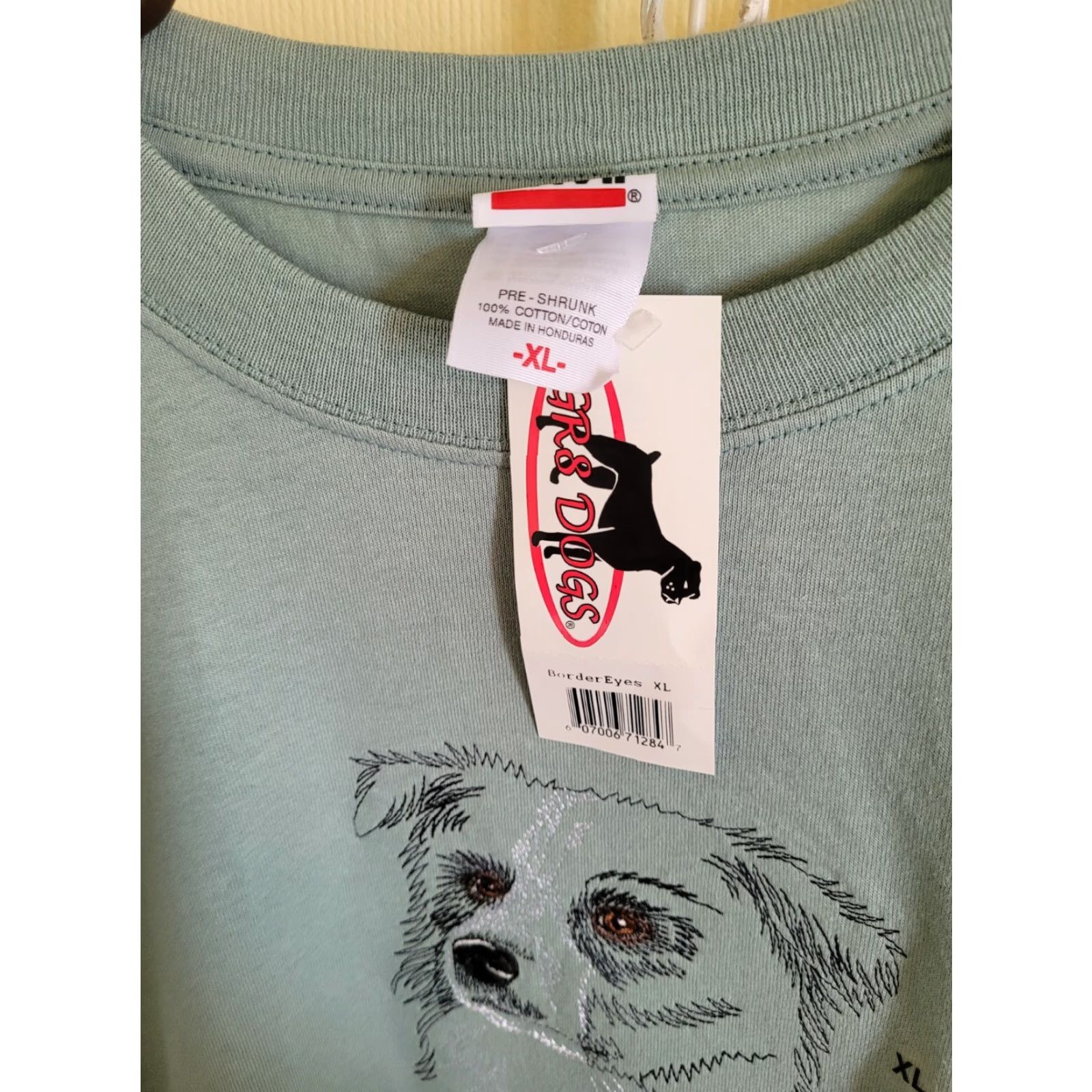 Vintage GR8 Dogs Border Collie Dog Lovers Sewn T Shirt XL GR8 Dogs Unisex Adults T-Shirt Green 100% Cotton Short Sleeve Crew Neck Animals Dog Music NWT NEW XL Size XL / US 12-14 / IT 48-50 - 3 Thumbnail