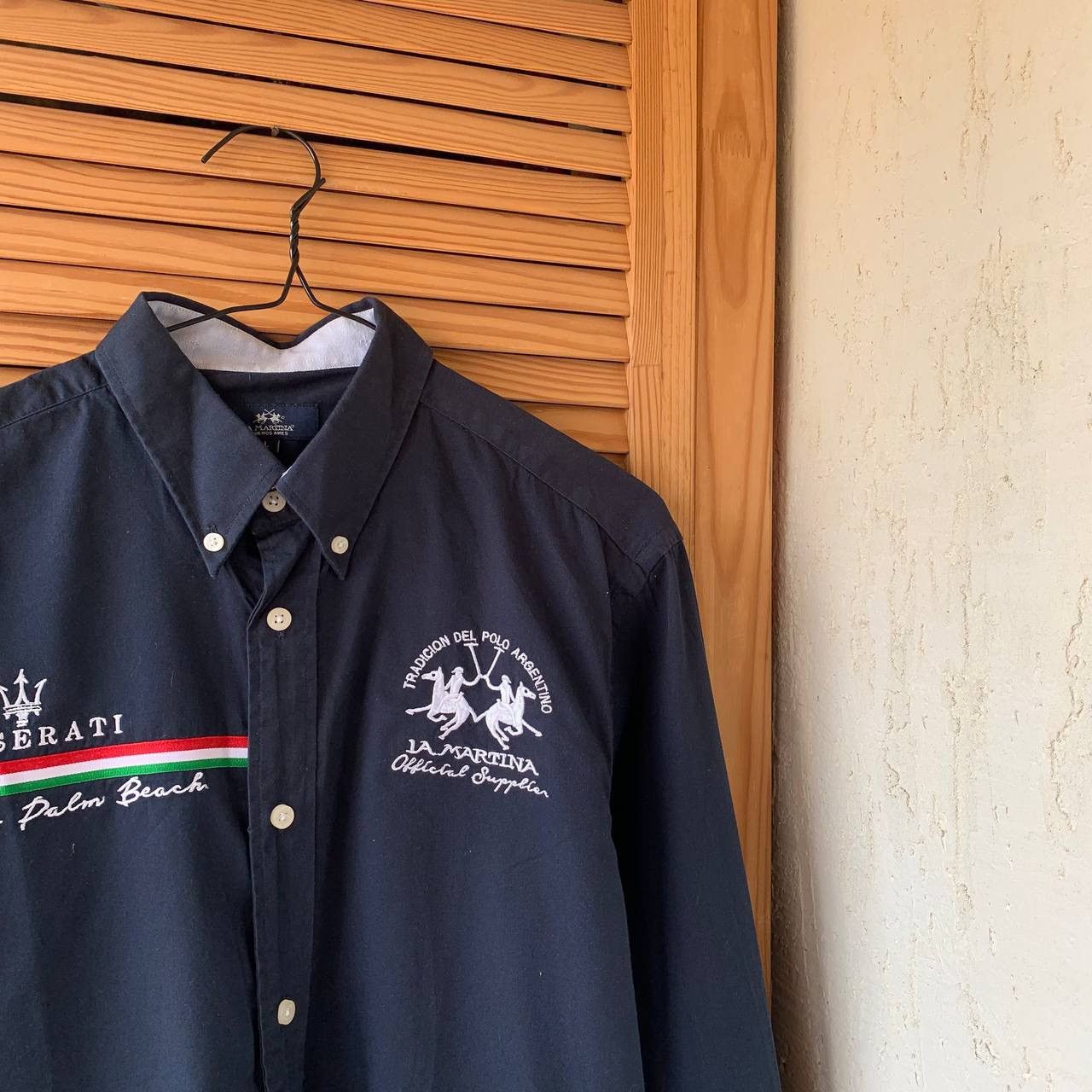 La Martina Rare! Vintage La Martina Maserati Big Logo Shirt Button Up Size US L / EU 52-54 / 3 - 11 Thumbnail