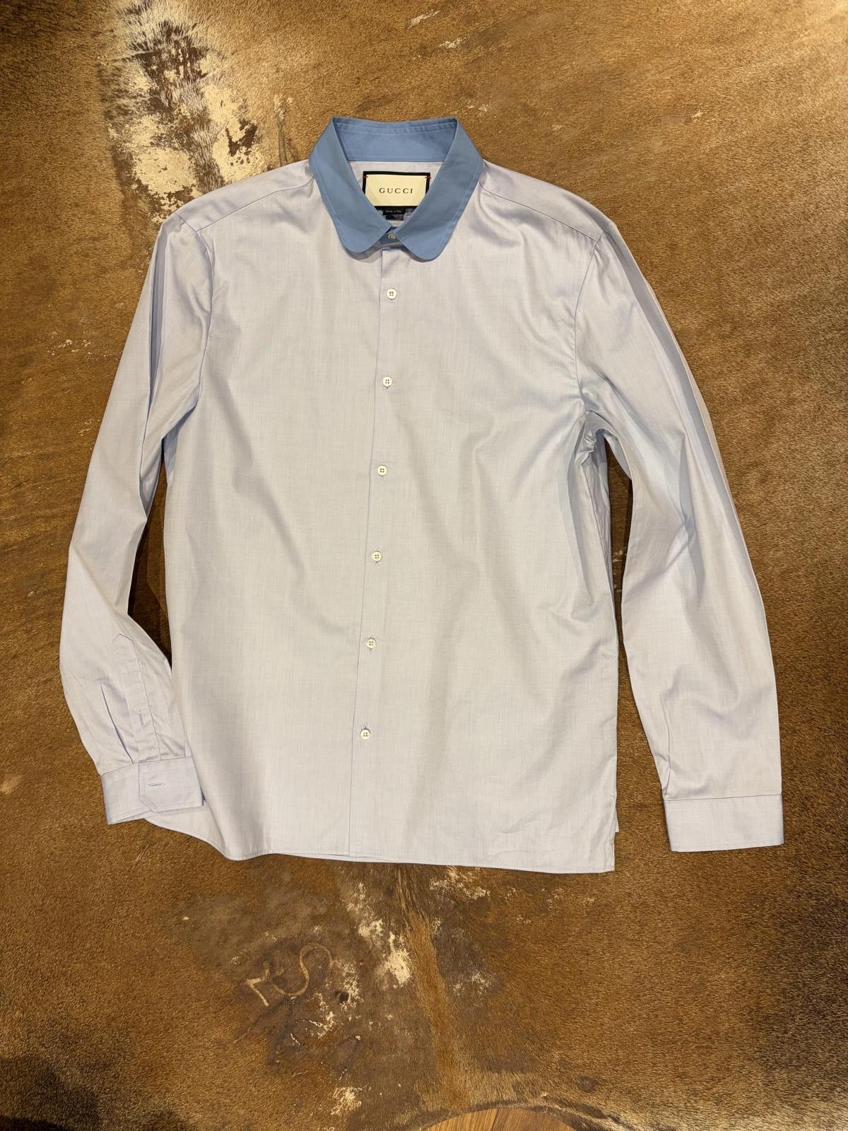 Gucci Gucci Contrast-Collar Cotton Shirt Size US M / EU 48-50 / 2 - 1 Thumbnail