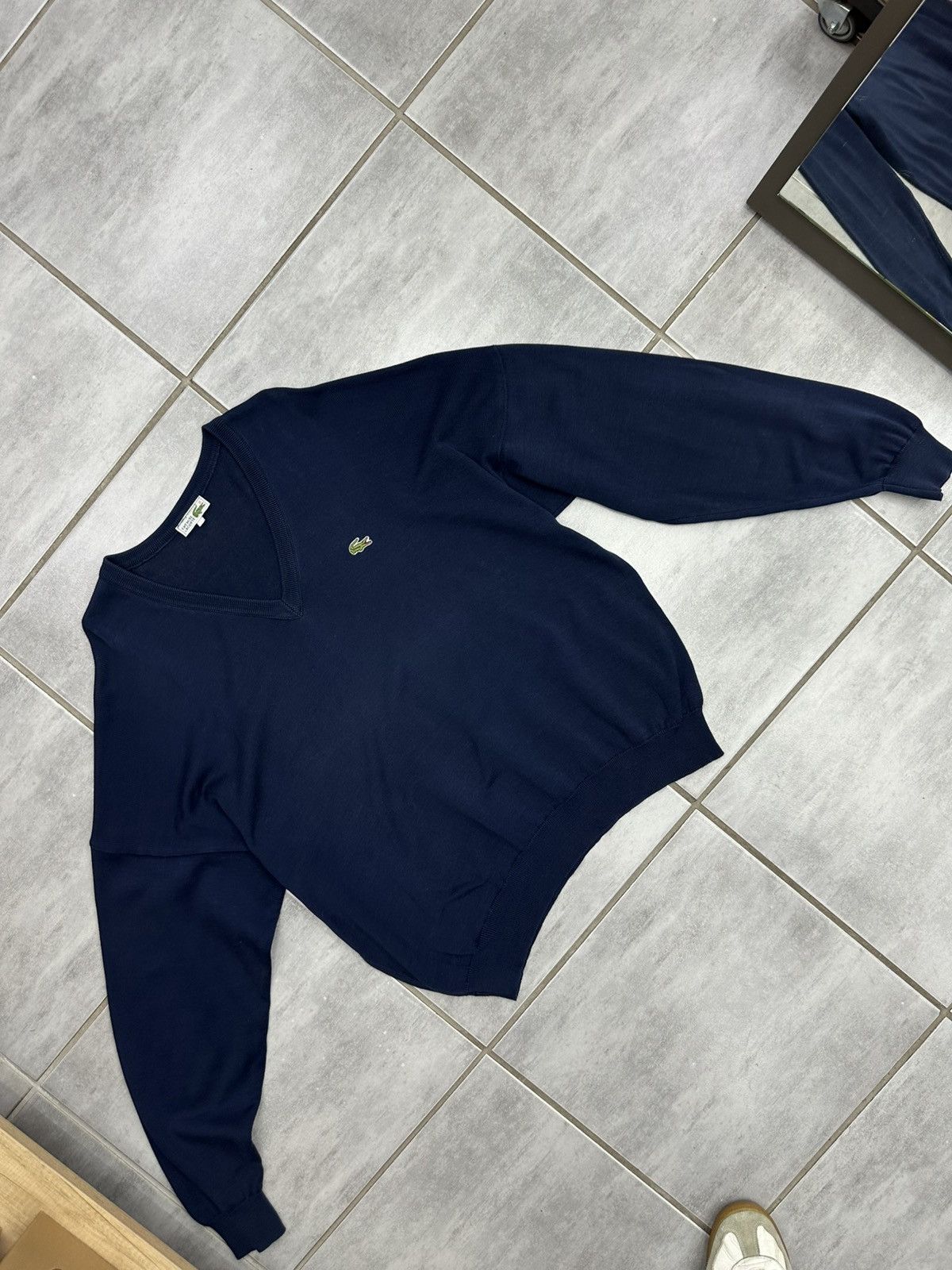 Lacoste 90S Vintage Lacoste Blue V Neck Sweater Jumper Old Money Size US XL / EU 56 / 4 - 12 Thumbnail