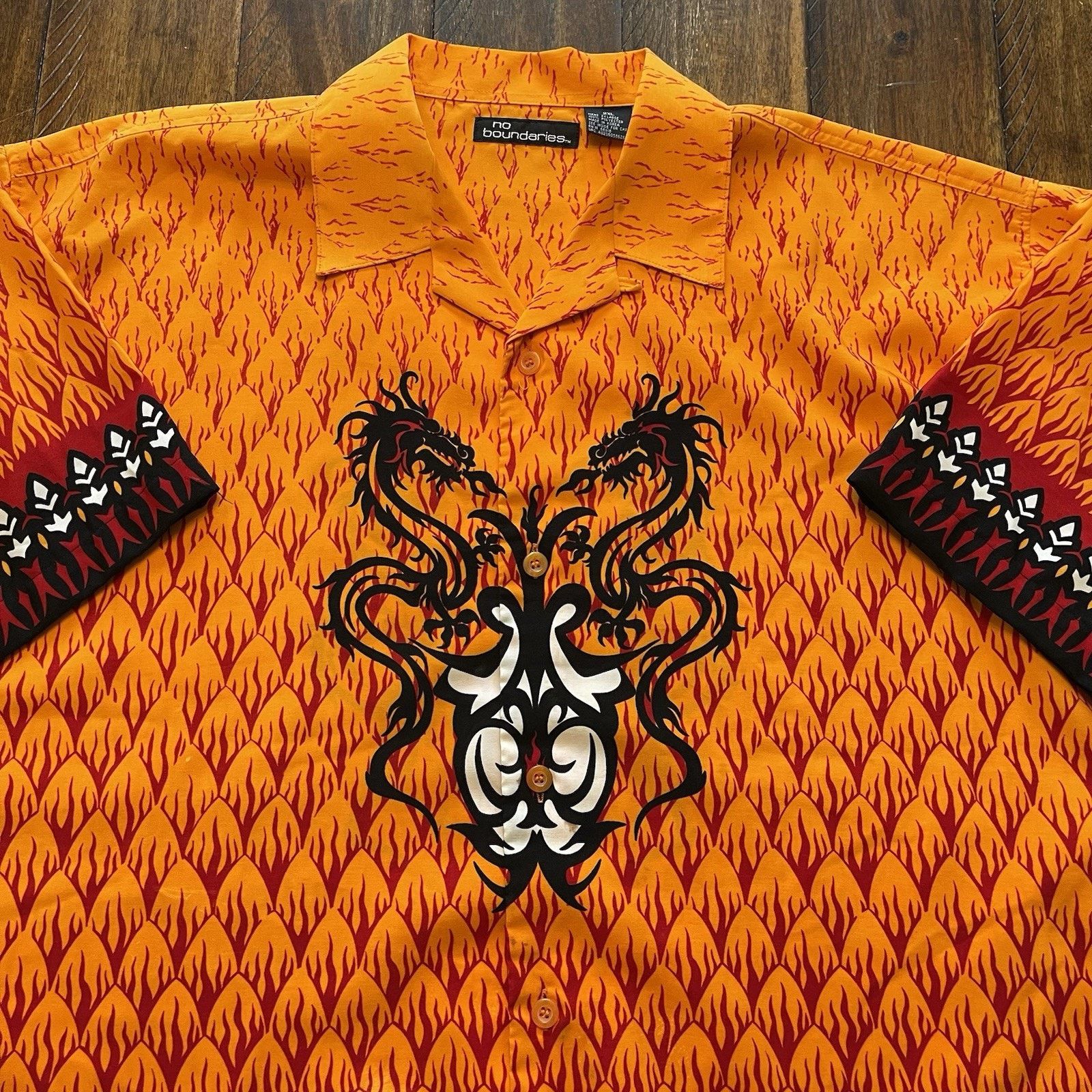 Dragonfly Vtg Dragonfly Clothing Shirt Mens 2XL Dueling Dragons Fire Size US XXL / EU 58 / 5 - 3 Thumbnail