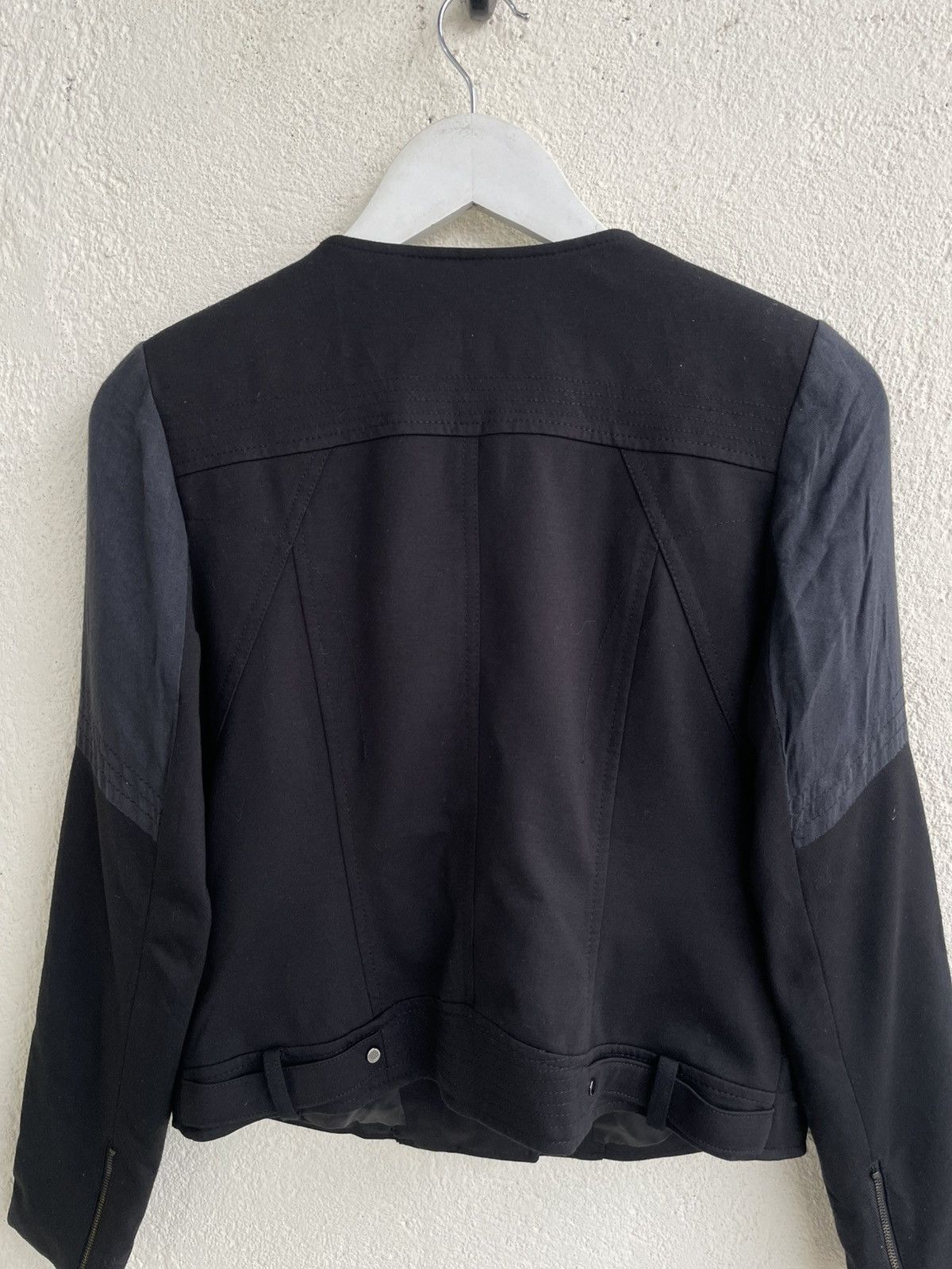 Helmut Lang Georges Rech Asymmetrical Zip Jacket Leather Panel Biker if6 Size US S / EU 44-46 / 1 - 9 Thumbnail