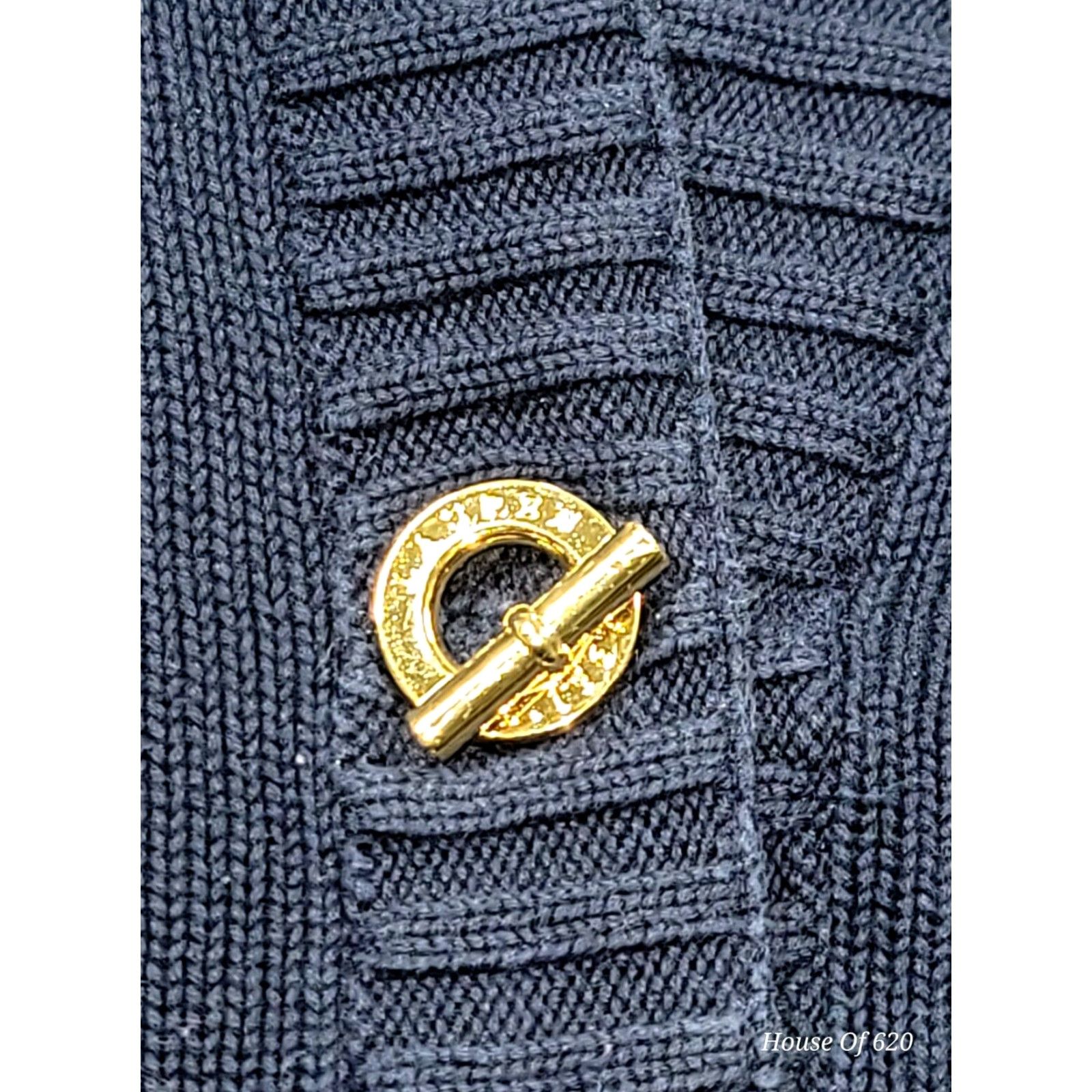 Ralph Lauren Lauren Ralph Lauren Cardigan Sweater Women M Blue Cable Knit Hooded Button Vintage 90s Accredited by 100% Cotton/All Seasons Size M / US 6-8 / IT 42-44 - 6 Thumbnail