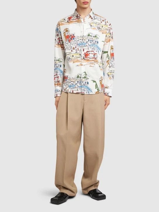 Jacquemus o1lsvrm0425 Simon Printed Cotton Shirt in Print Capri Car Size US XS / EU 42 / 0 - 3 Thumbnail
