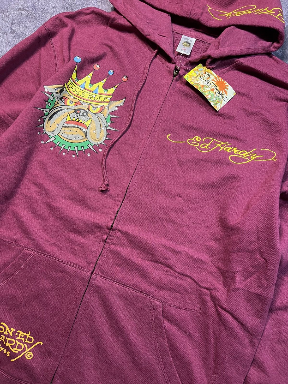 Ed Hardy Ed Hardy by Christian Audigier Zip Hoodie Y2K Streetwear SK8 Size US XXL / EU 58 / 5 - 4 Thumbnail