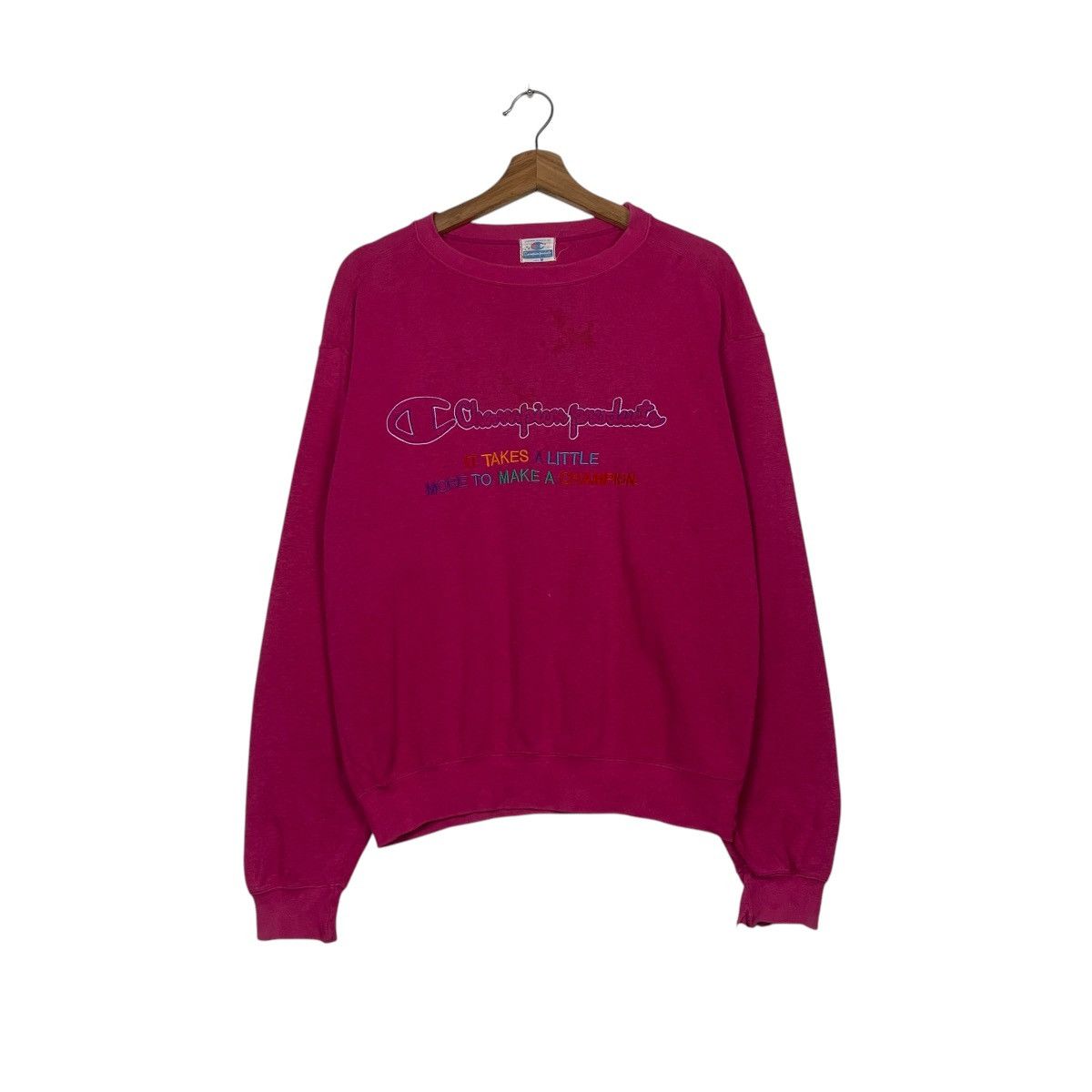 Champion Vintage Champion Products Big Logo Pink Sweatshirt Size US M / EU 48-50 / 2 - 1 Thumbnail