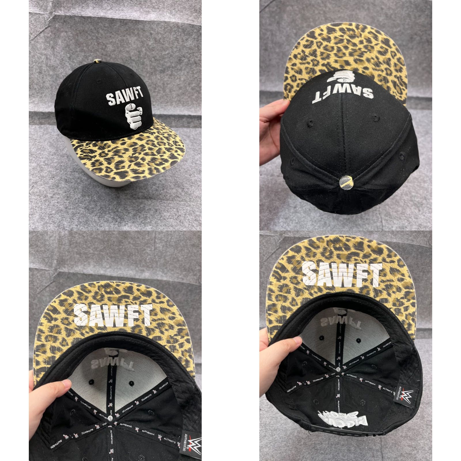 Kenzo VINTAGE SAWFT Enzo & Cass WWE Hat Cap Snap Back Adult OS Black Cotton Poly Leopard Print Size ONE SIZE - 8 Thumbnail