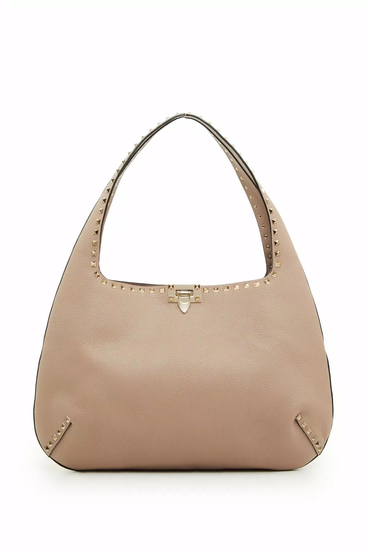 Valentino o1s1wg110426 Size: OS / Rockstud Spike Small Hobo Bag Beige Size ONE SIZE - 1 Thumbnail