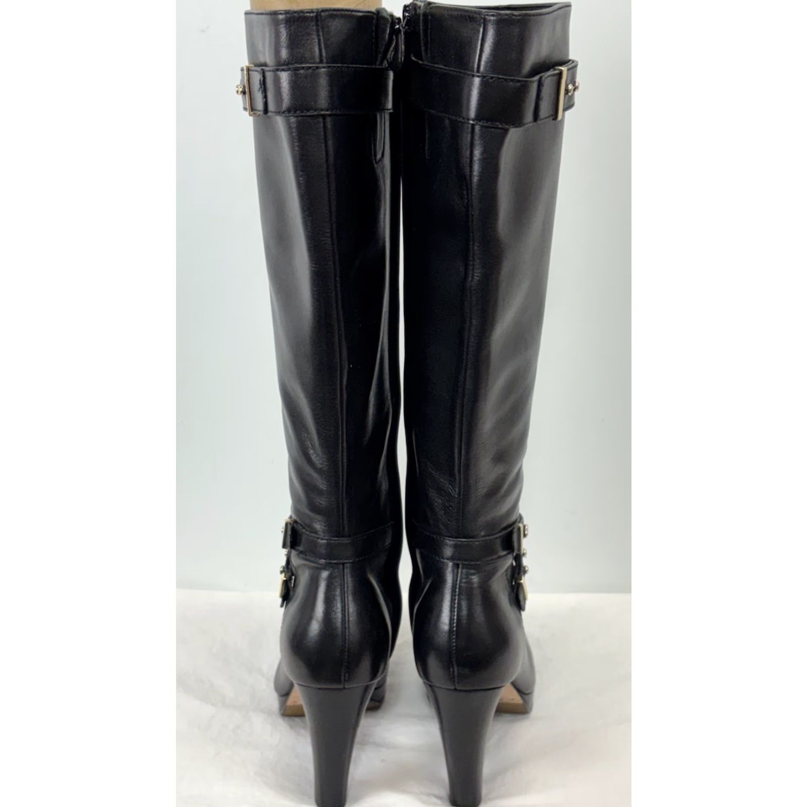 Cole Haan VINTAGE? No. Cole Haan Air Cara Leather Heel Boots Women’s 6.5 B Knee High Studded Black Zip Heeled Boot Womens City 90s? Size US 7 / IT 37 - 5 Thumbnail
