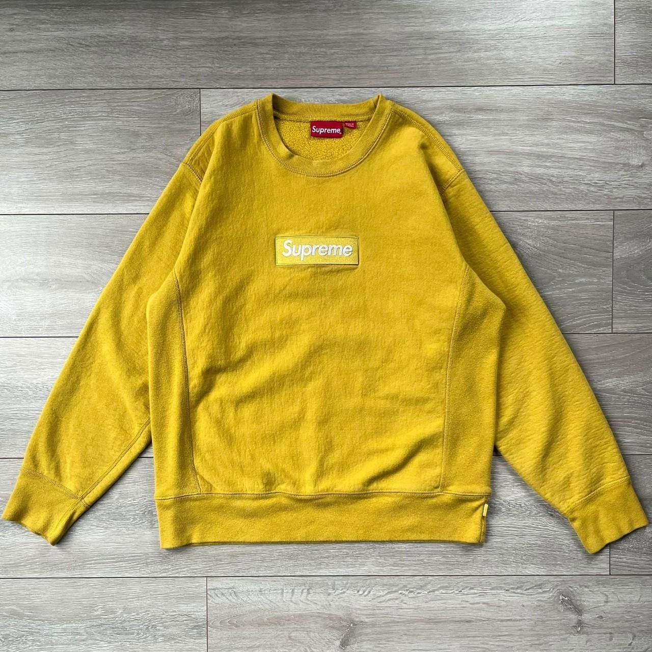 Supreme Supreme Box Logo Crewneck Mustard (FW18) - Size Medium Size US M / EU 48-50 / 2 - 1 Thumbnail