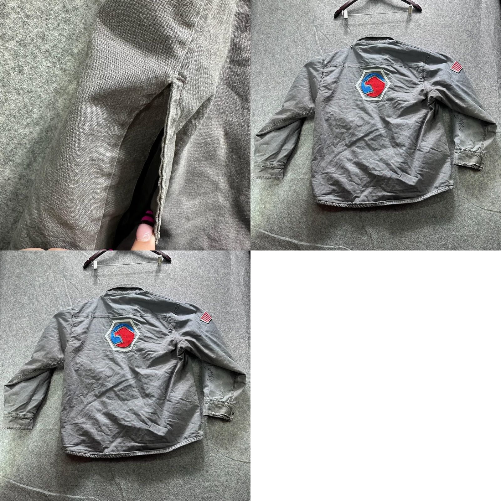 Vintage VINTAGE Berne Jacket Mens L Gray Matco Tools Canvas Flannel Lined Workwear USA Flag Size US L / EU 52-54 / 3 - 11 Thumbnail