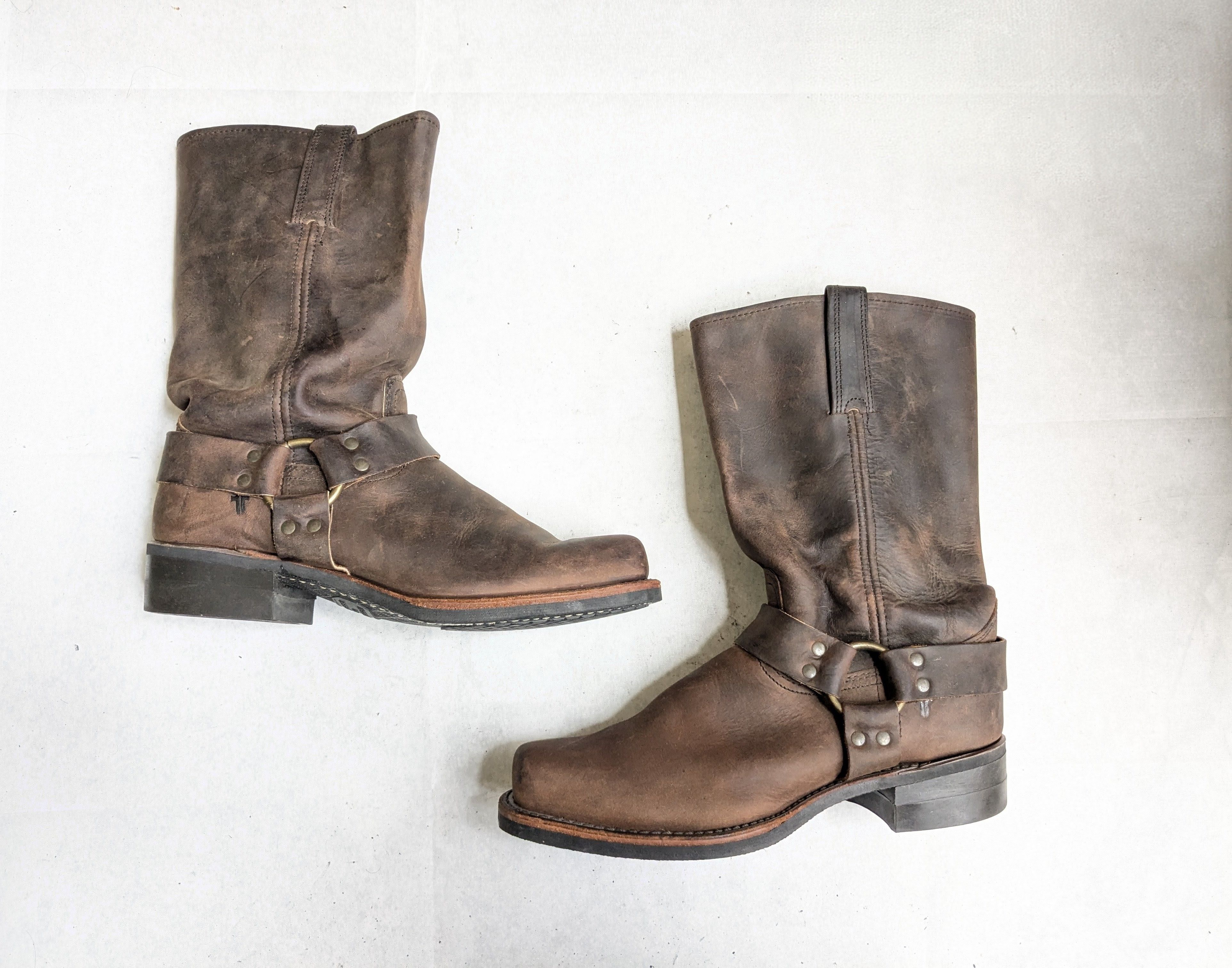 Frye Frye Harness Boots Brown Leather 12 M Buckle Size US 12 / EU 45 - 1 Thumbnail