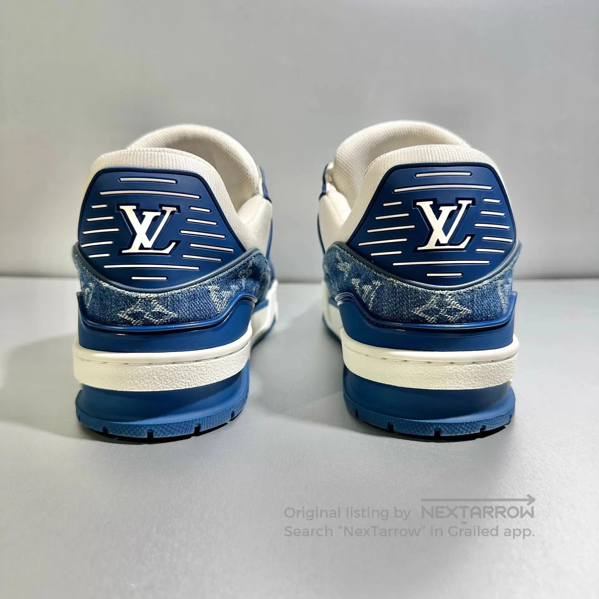 Louis Vuitton Blue Low-Top Sneakers with Denim Accents. Size US 8 / EU 41 - 5 Thumbnail