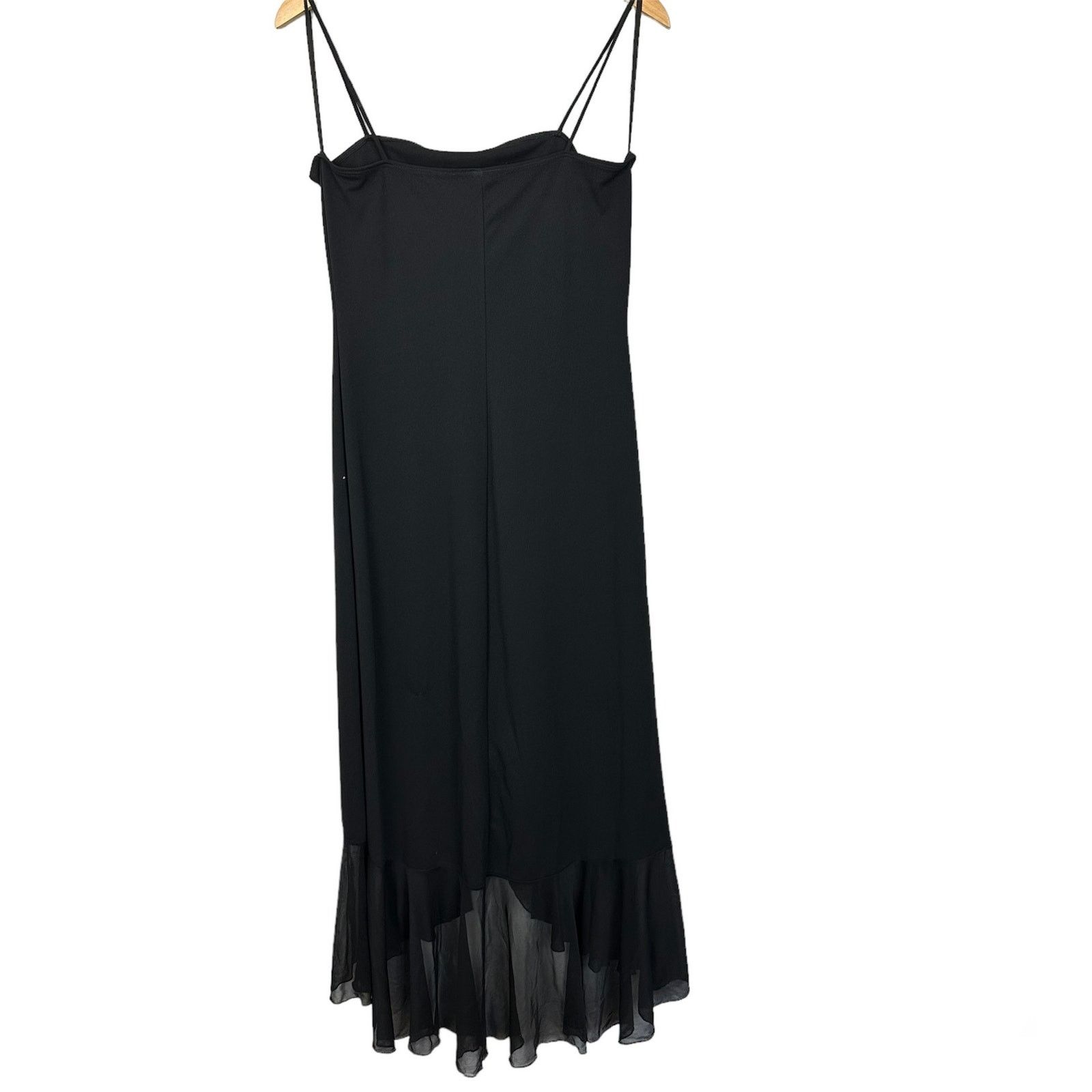 Vintage 90s Vntg Taboo Sequin Black Ruffle High Low Slip Dress Lg Size L / US 10 / IT 46 - 5 Thumbnail