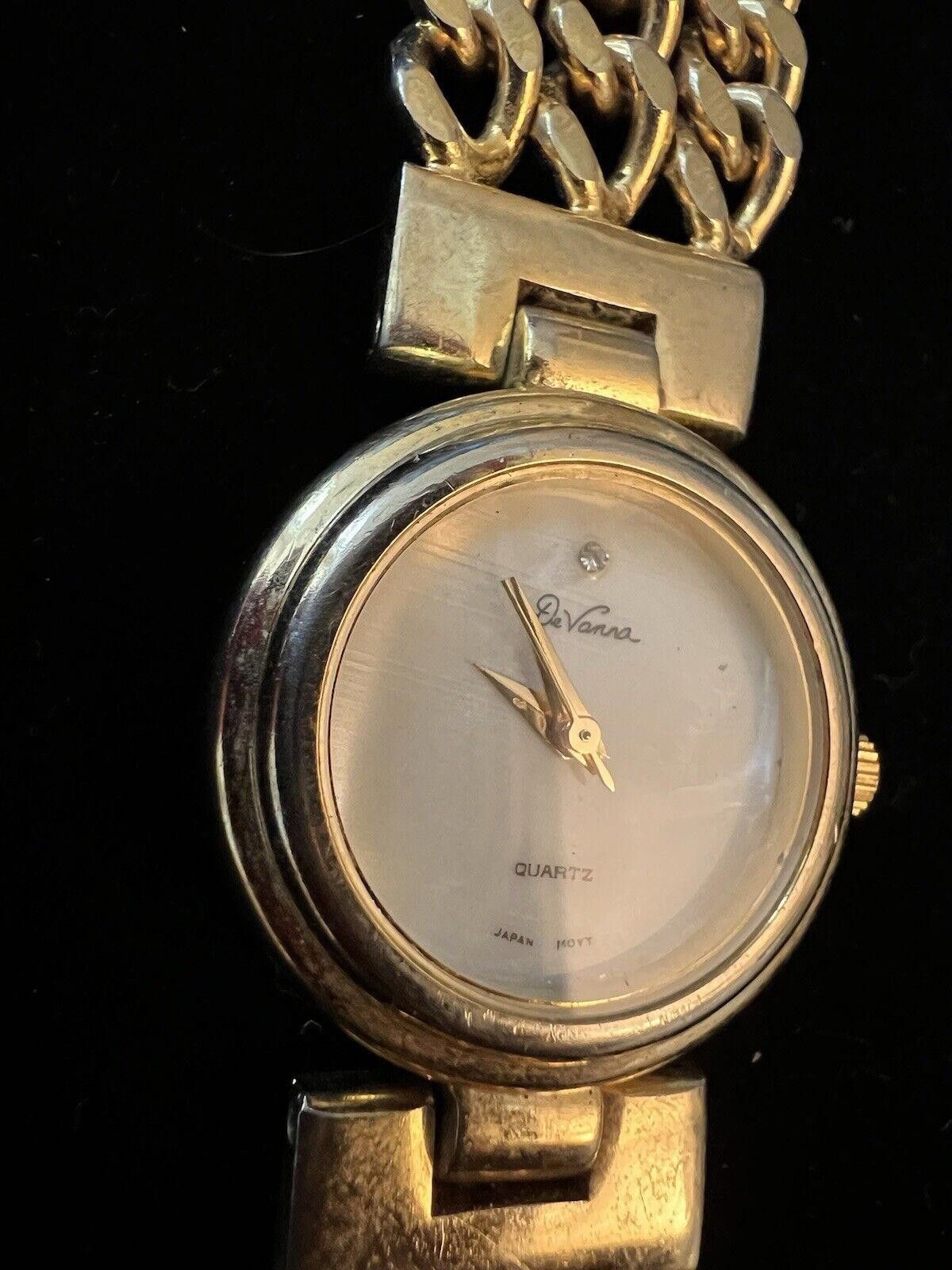 Designer Davena Watch Gold Link Bracelet Diamond Ascent New Battery Size ONE SIZE - 4 Thumbnail
