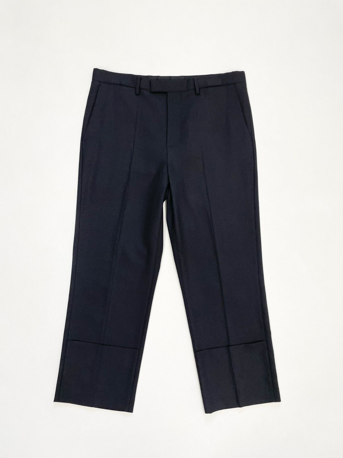 Raf Simons S/S 19 Black Wool Pants With ‘Double Hem’ Size US 36 / EU 52 - 2 Thumbnail