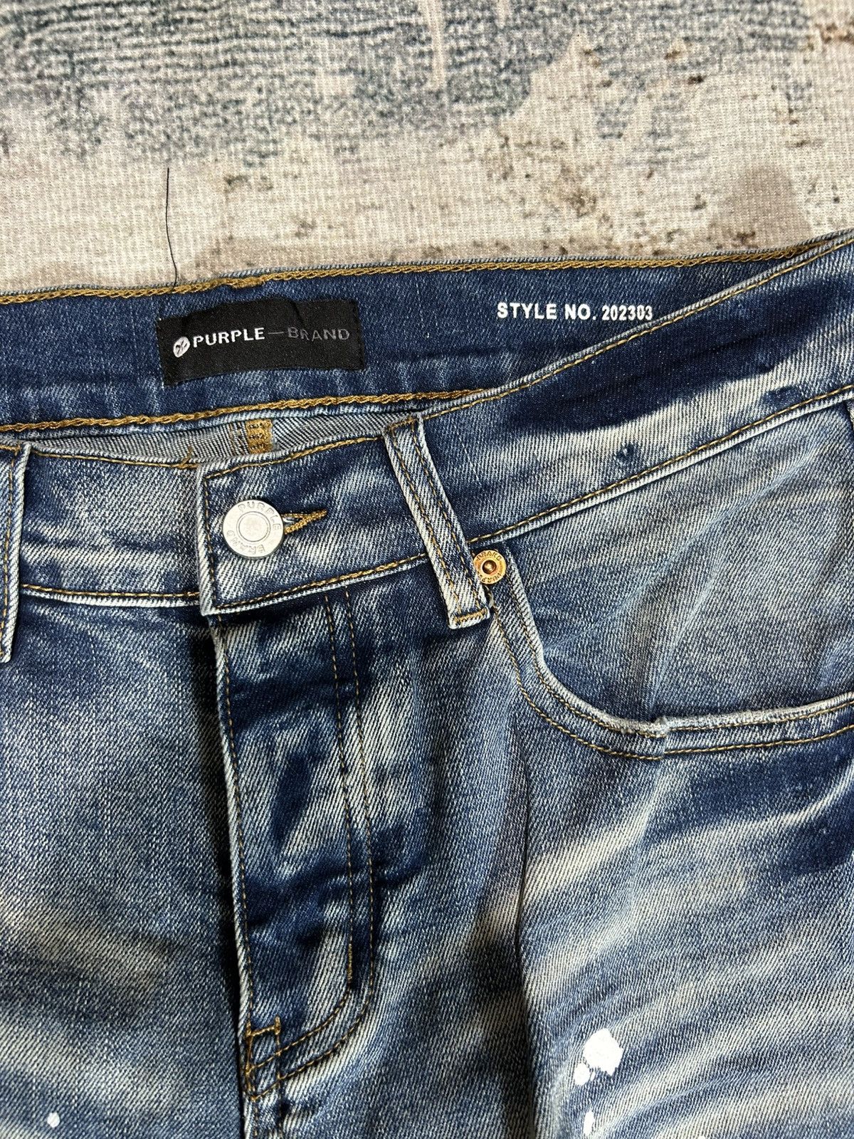 Purple Brand Purple Brand Blue Washed Paint Denim Size US 29 - 4 Thumbnail