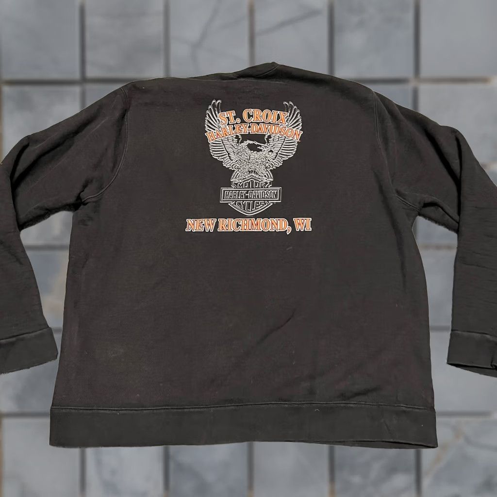 Harley Davidson Harley Davidson Sweatshirt Mens Large Crew St Croix Wisconsin Black Graphic Shirt Pullover Men L Black Graphic Size US L / EU 52-54 / 3 - 1 Thumbnail