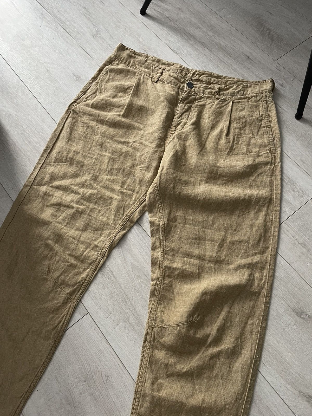 Freitag Vintage Freitag E554 Male Linen Beige Pants Size US 33 - 5 Thumbnail