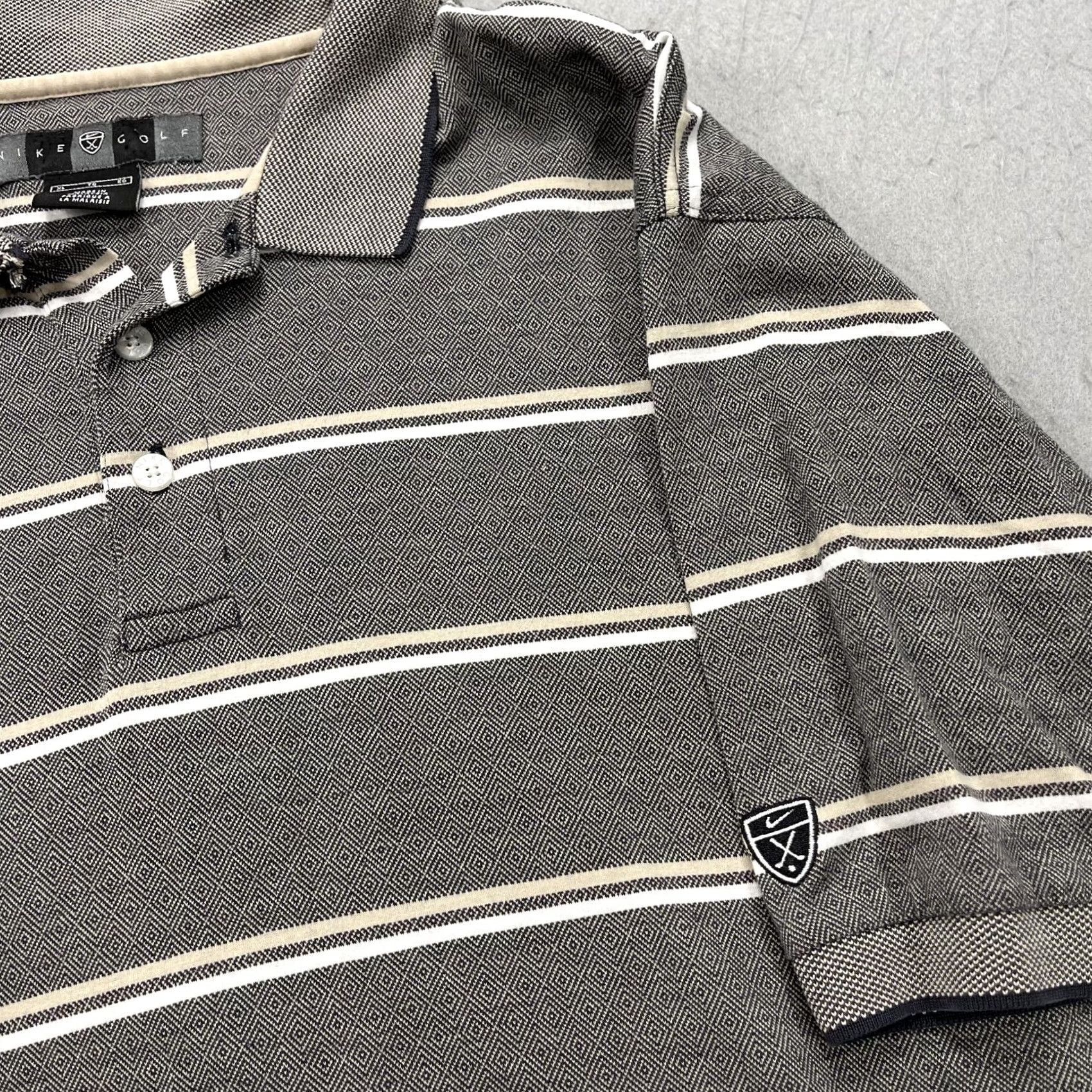 Nike VINTAGE Nike Polo Shirt Mens XL Brown 90s Tiger Woods Golf Striped Polo Shirt Nike Dri-Fit Golf Mens XL Brown 90s Tiger Woods Striped Polo Size US XL / EU 56 / 4 - 3 Thumbnail