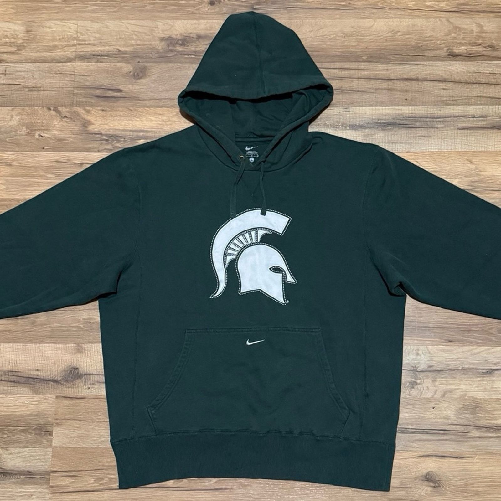 Nike Y2K Nike Team Michigan State Spartans Center Swoosh Hoodie Size US L / EU 52-54 / 3 - 2 Thumbnail