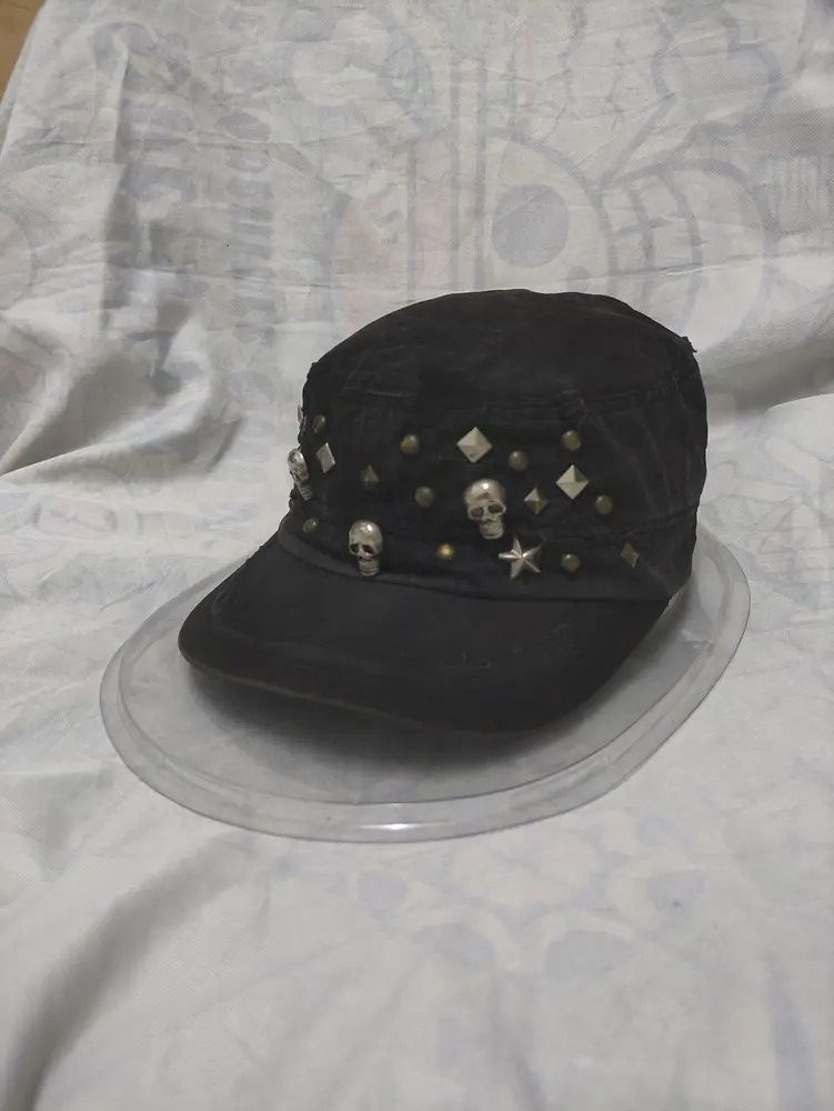 Japanese Brand PUNK SKULL RIVET ARMY CAP STYLE Size ONE SIZE - 8 Thumbnail