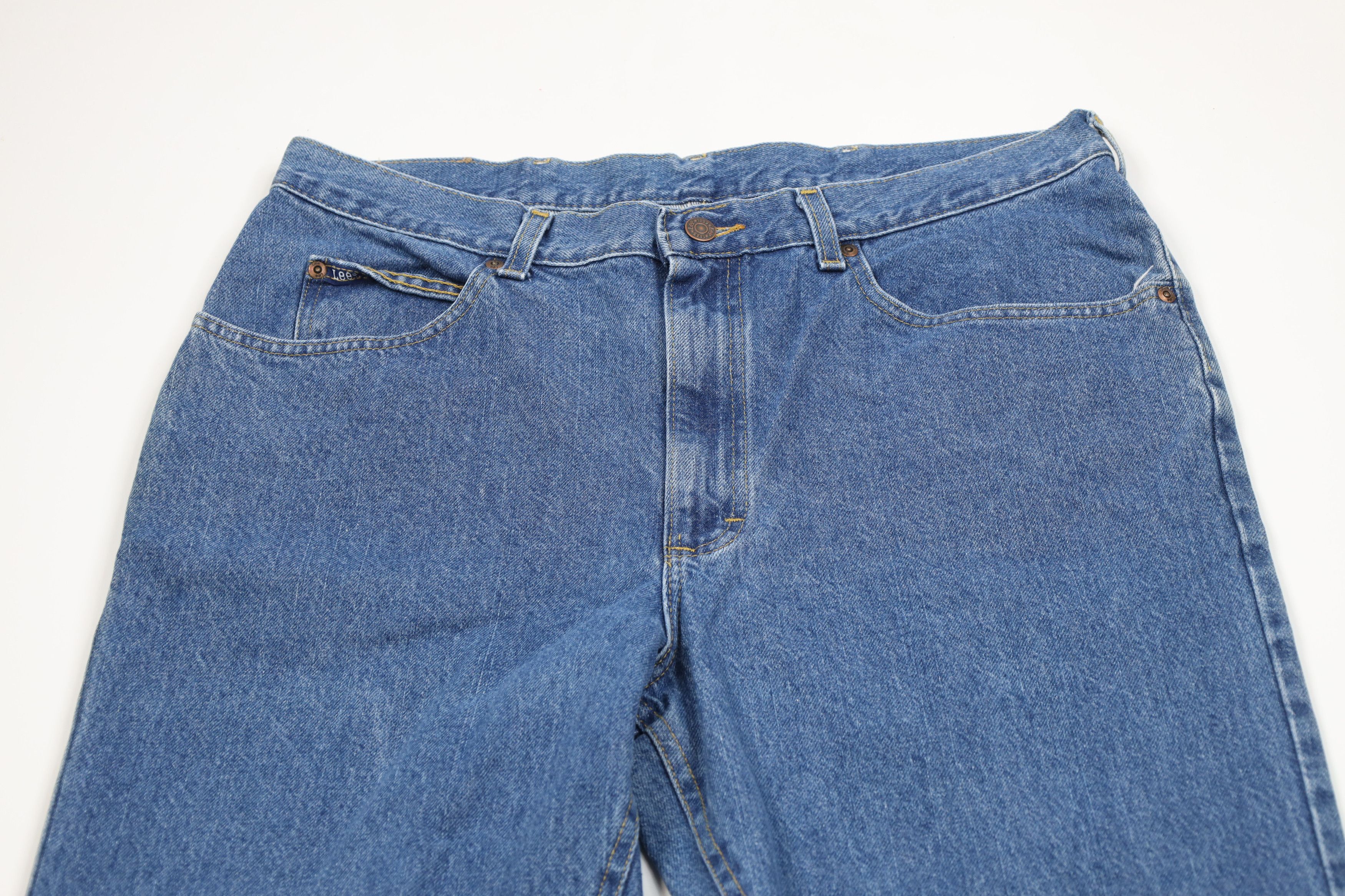 Lee Vintage 90s Lee Straight Leg Denim Jeans Blue Cotton Size US 38 / EU 54 - 2 Thumbnail