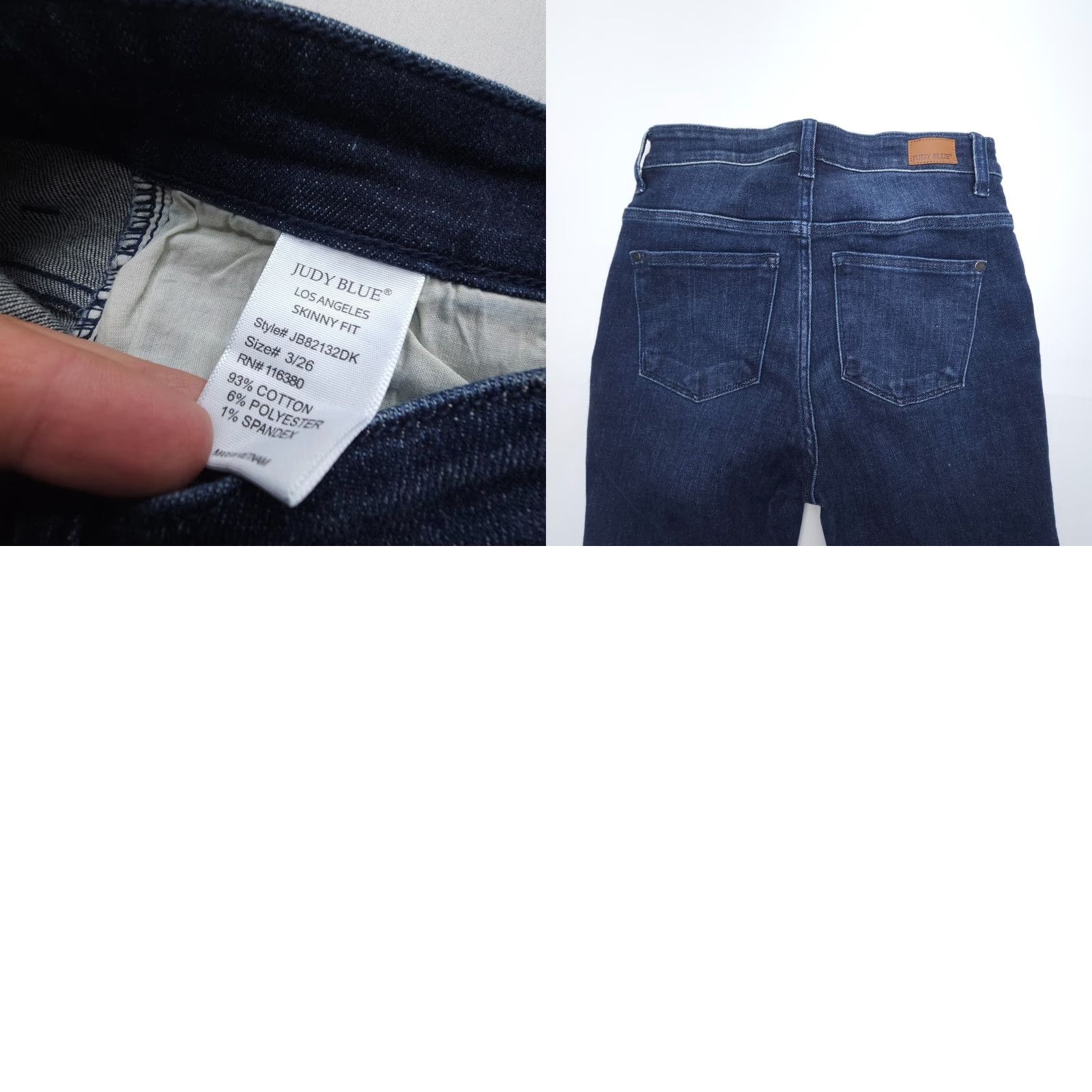 Vintage Judy Blue Skinny Jeans Womens 26 Dark Wash Denim High Rise Stretch 5-Pocket City American Modern Size 26" / US 2 / IT 38 - 8 Thumbnail