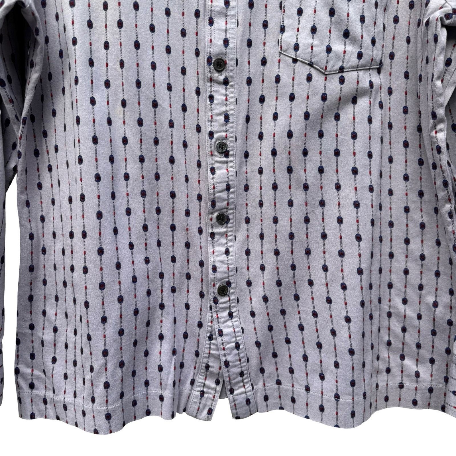 Other Italyva La Moda Italy Mens Grey Geometric Chain Print Button Size US M / EU 48-50 / 2 - 9 Thumbnail