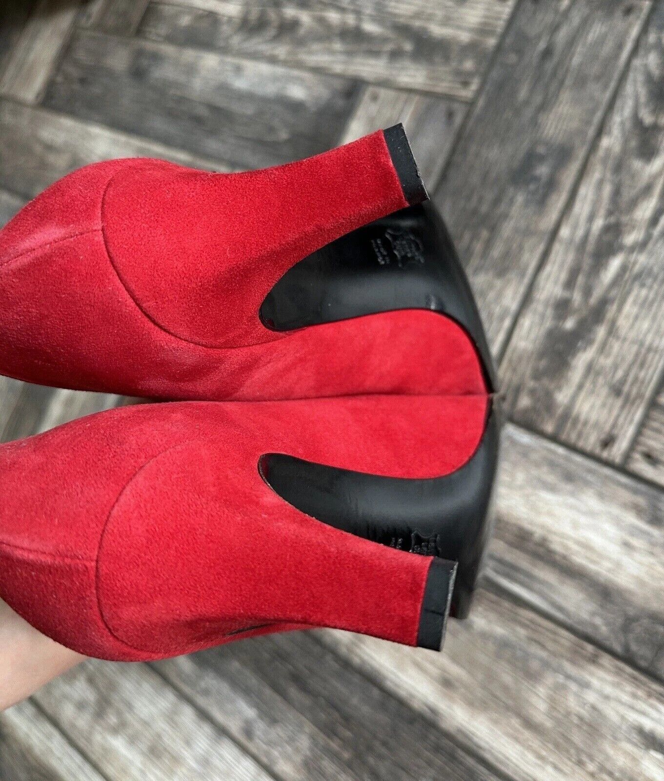 Charles Jourdan Vintage Charles Jourdan Paris Red Heels Suede Leather Shoes Size US 8 / IT 38 - 12 Thumbnail