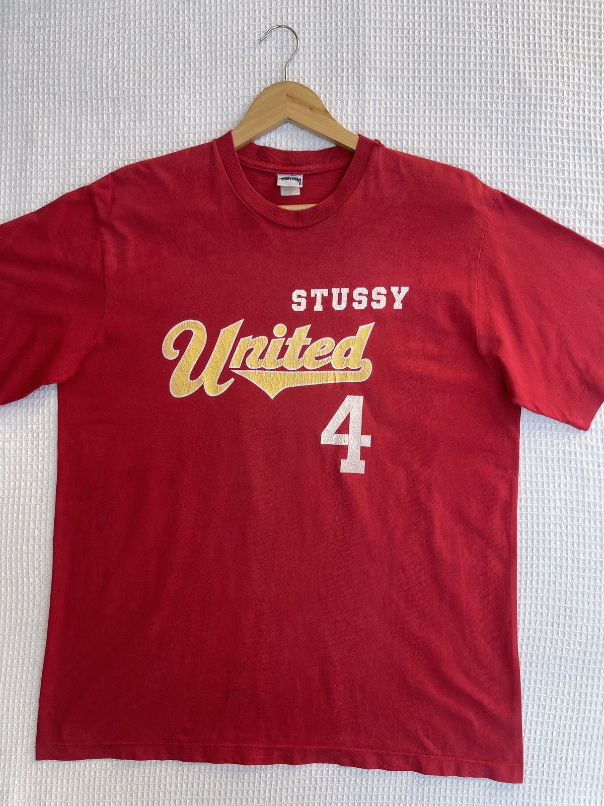 Stussy Rare🔥Vintage STUSSY United 4 Red T Shirt Size US XL / EU 56 / 4 - 9 Thumbnail