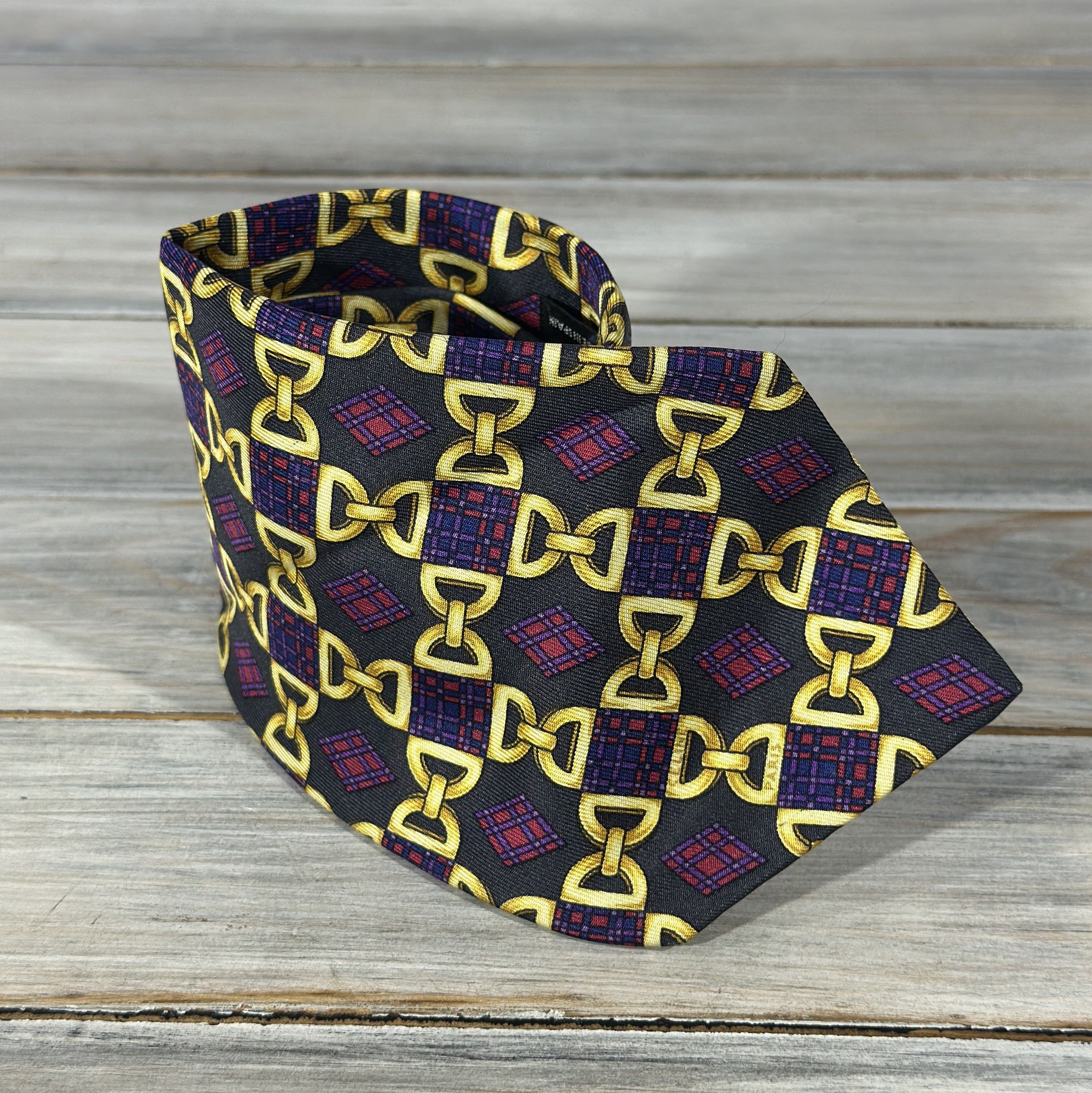 Celine CELINE Paris Silk Tie Handmade Chain Theme Made In Spain Size ONE SIZE - 19 Thumbnail