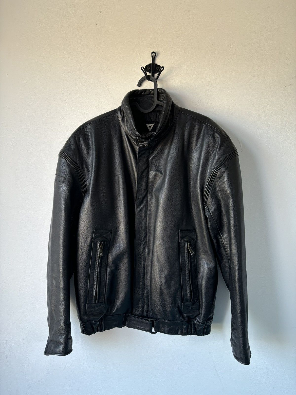 Dainese Black Leather Moto Biker Jacket