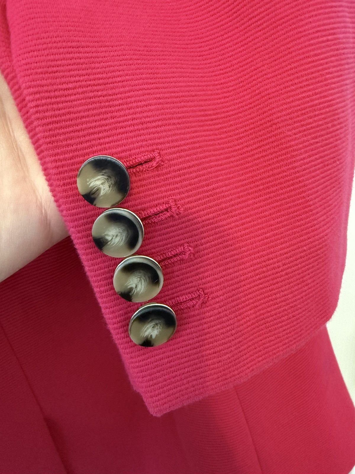 Ann Taylor Anne Taylor hot pink textured blazer single button lined Size M / US 6-8 / IT 42-44 - 8 Thumbnail