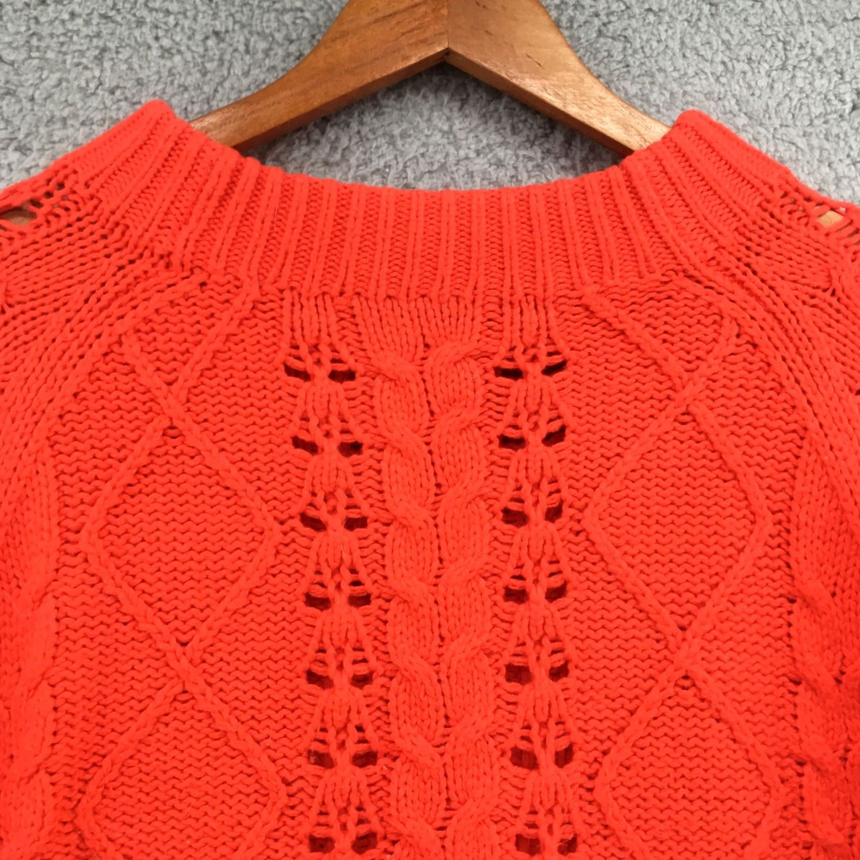 J.Crew J.CREW Cable Knit Sweater Womens Red Pullover Long Sleeve Cotton Blend Dark Red Crew Neck Knit Pullover Sweater Womens Regular Size M Size M / US 6-8 / IT 42-44 - 3 Thumbnail