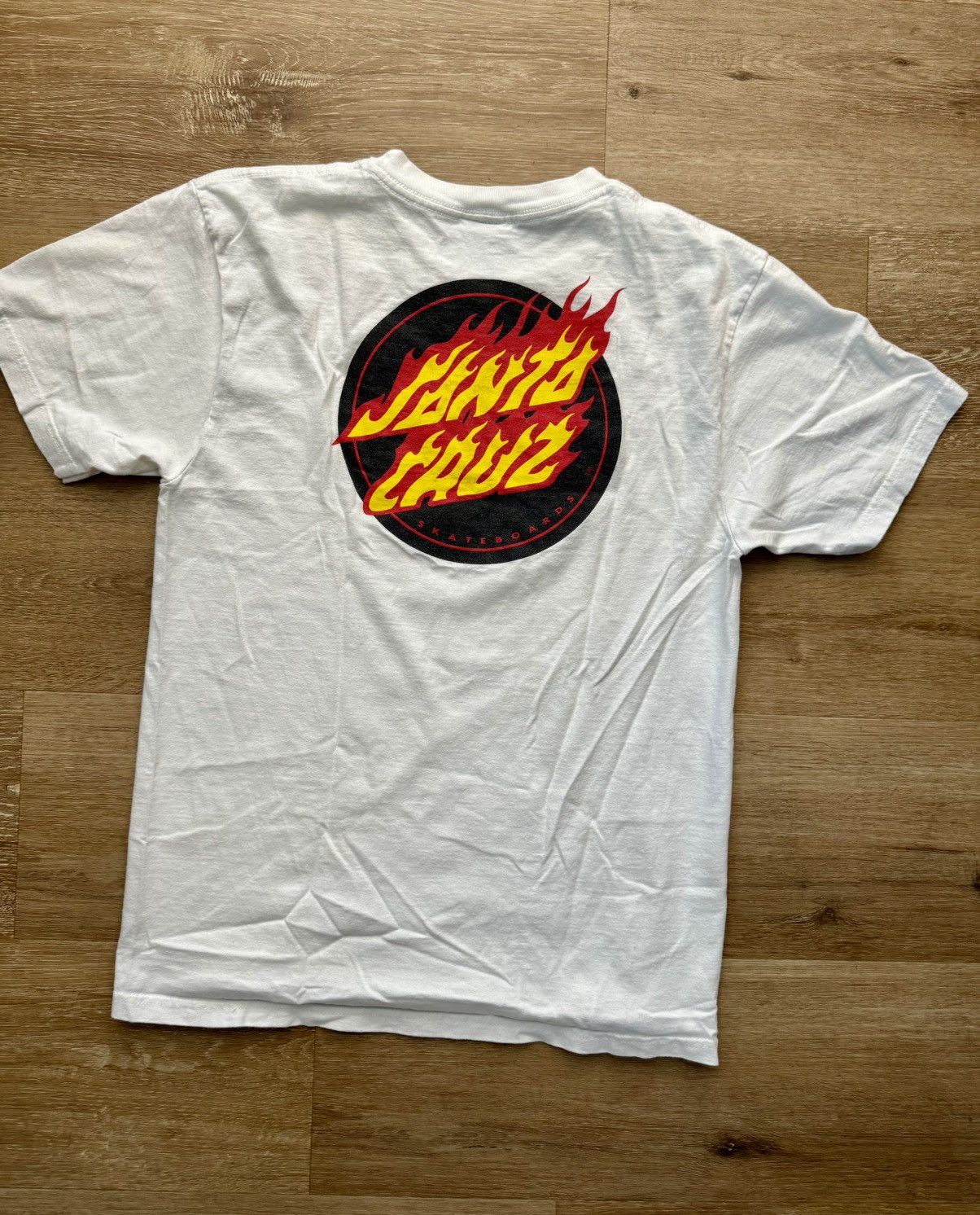 Santa Cruz Skateboards × Vintage Flaming Logo SANTA CRUZ Double Sided Skate Tshirt Medium Size US M / EU 48-50 / 2 - 13 Thumbnail