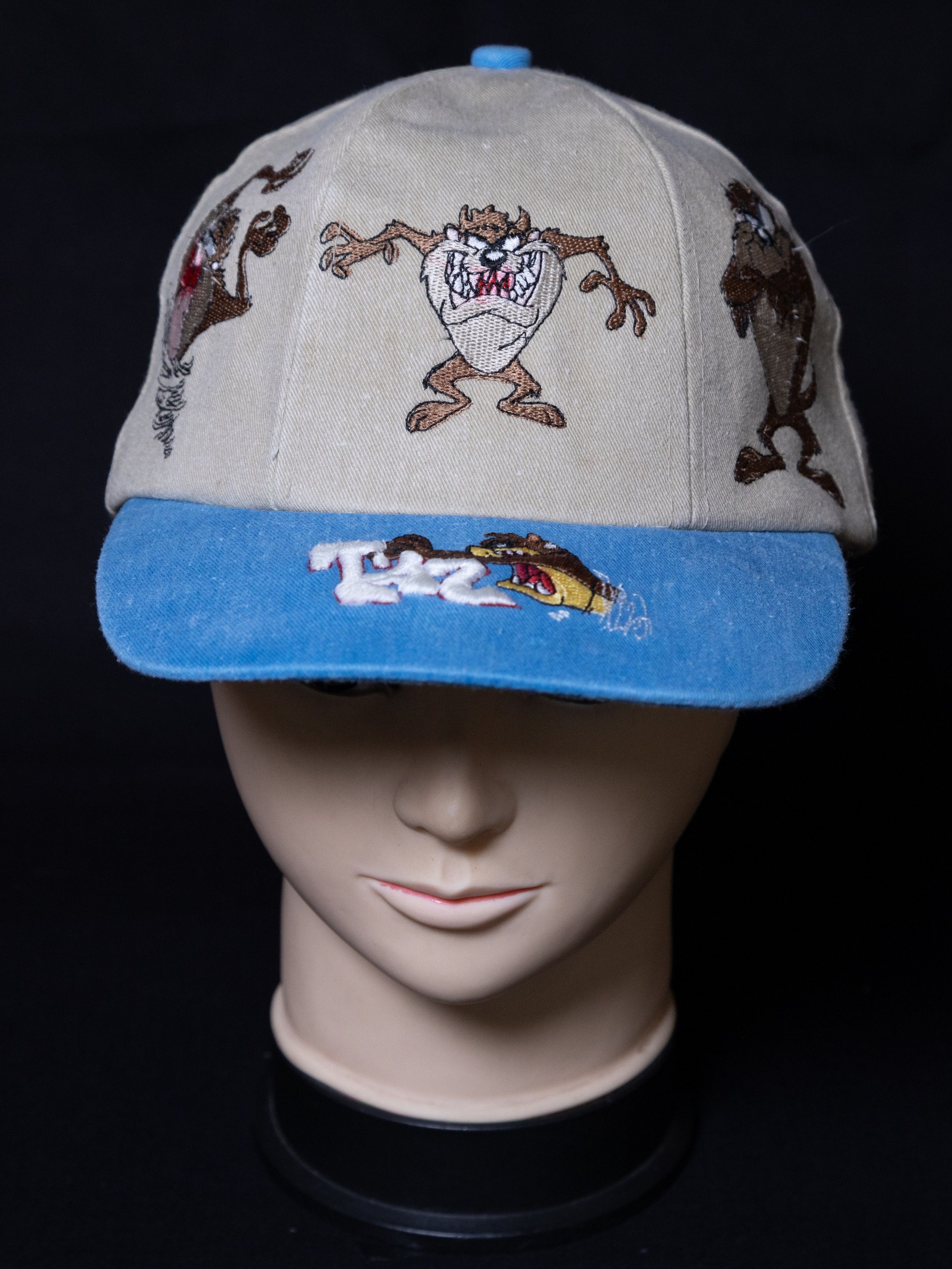Vintage 1997 VTG Warner Bros Looney Tunes TAZ Beige Cap Baseball Hat Size ONE SIZE - 1 Thumbnail