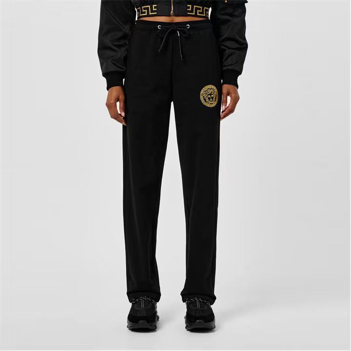 Versace o1s22i1n1024 Brushed Cotton Medusa Joggers in Black Size 26" / US 2 / IT 38 - 2 Thumbnail