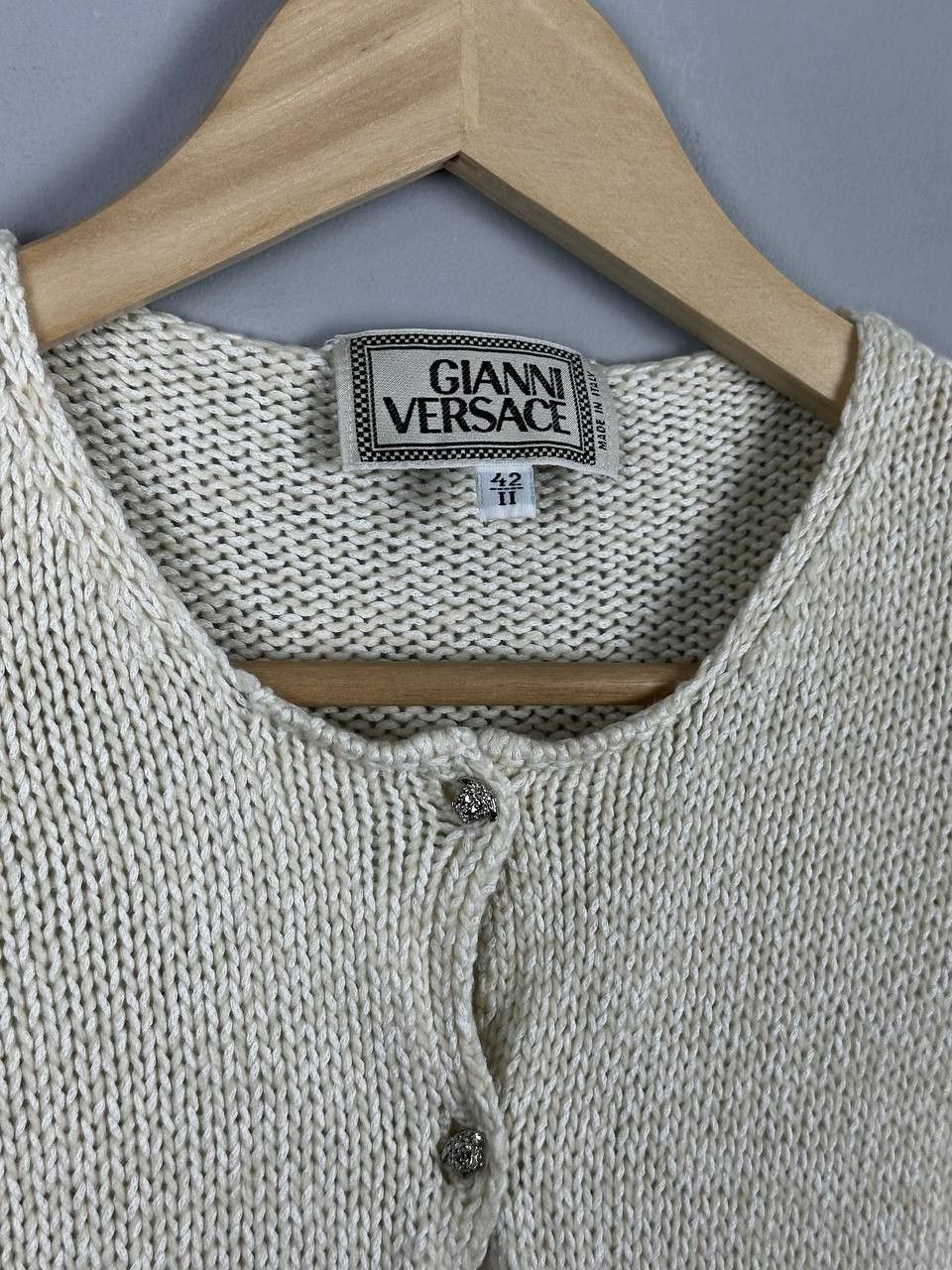 Versace Luxury Gianni Versace Vintage Silk Cardigan Silver Medusa Size XS / US 0-2 / IT 36-38 - 2 Thumbnail