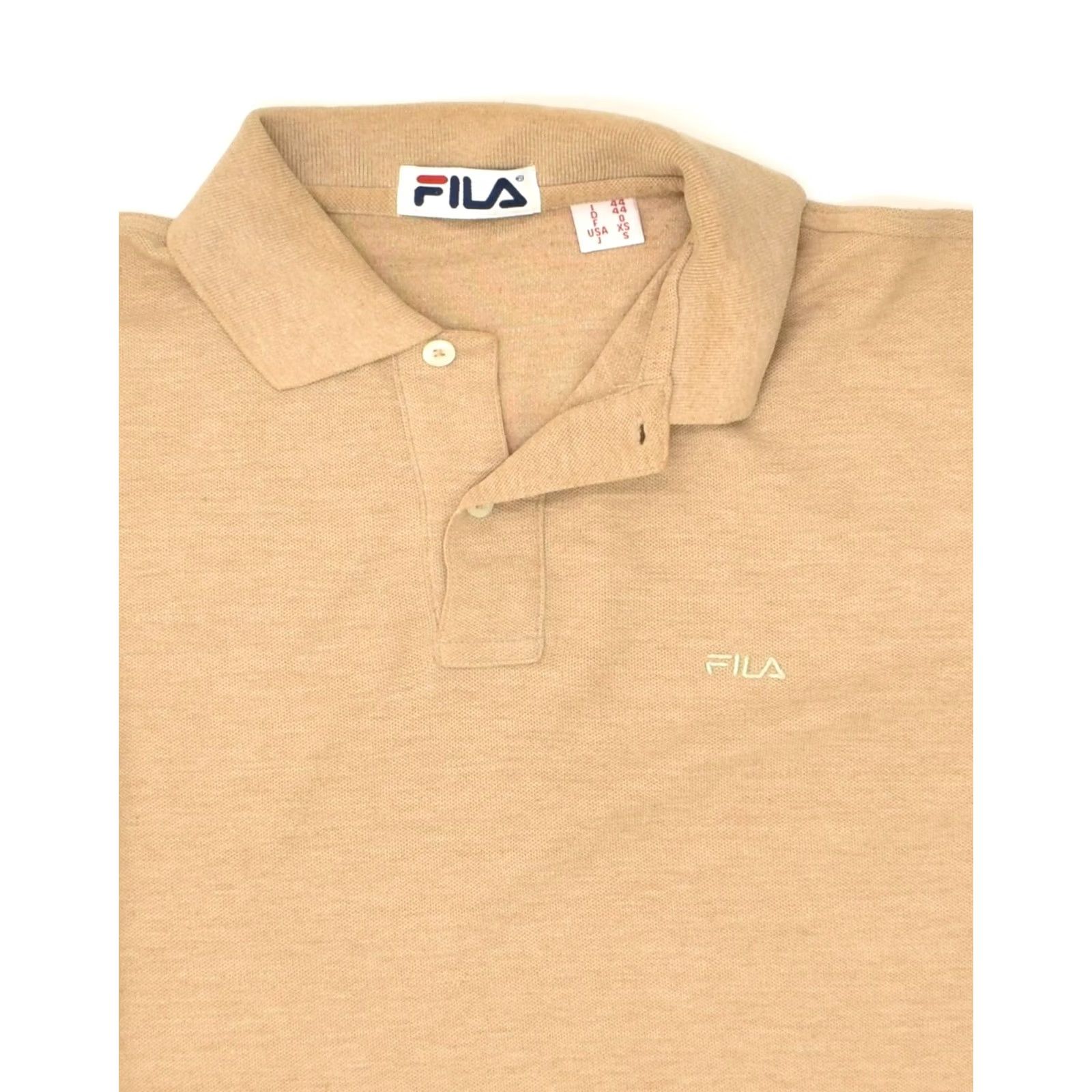 Fila FILA Mens Polo Shirt Beige XS Cotton Size US XS / EU 42 / 0 - 3 Thumbnail