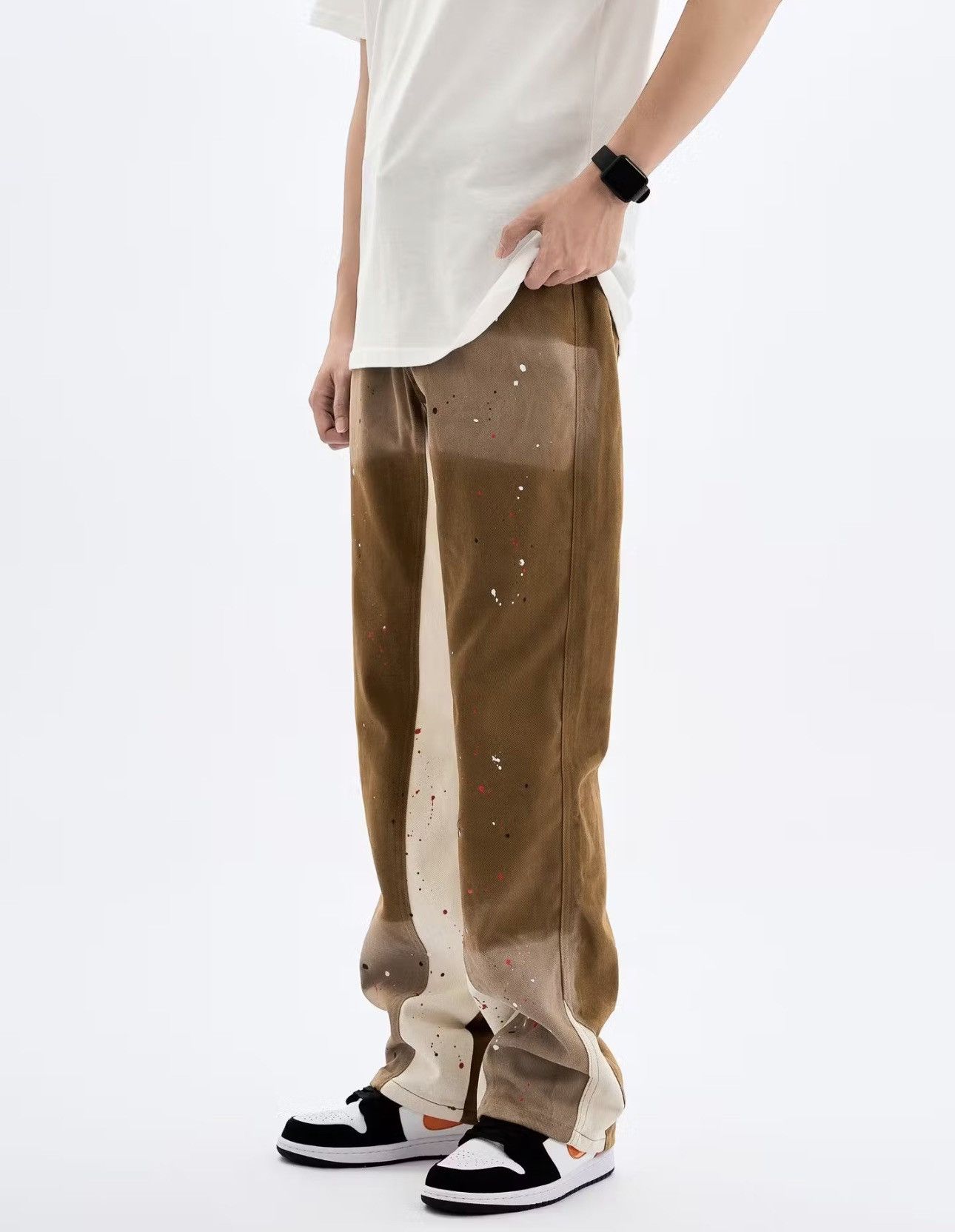 Japanese Brand × Jean Brown streetwear flare jeans pants Size US 32 / EU 48 - 2 Thumbnail